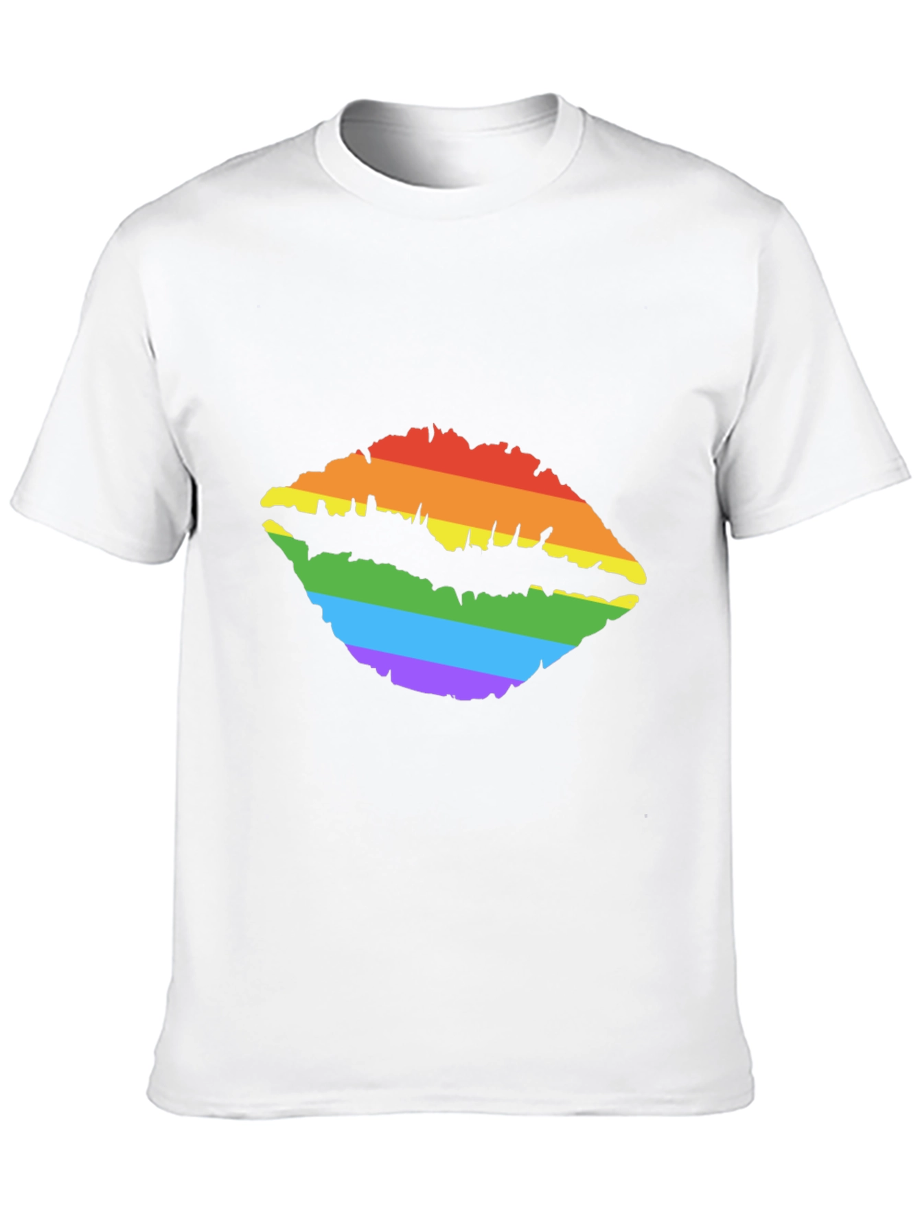 Black Rainbow Lips Print Tee - Stylish LGBTQ+ Pride T-Shirt view 10
