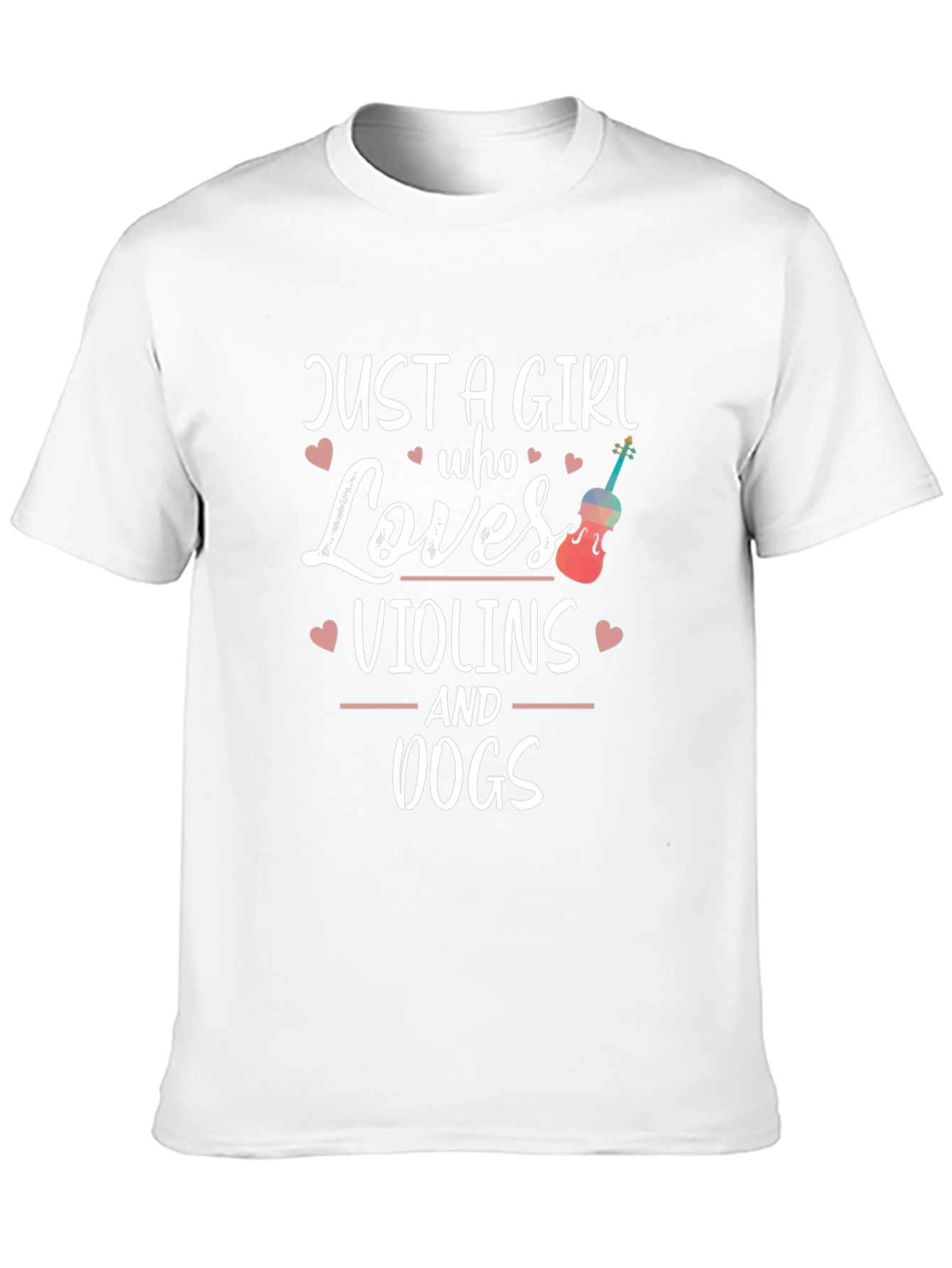 Black Just a Girl Who Loves Violins and Dogs T-Shirt view 10