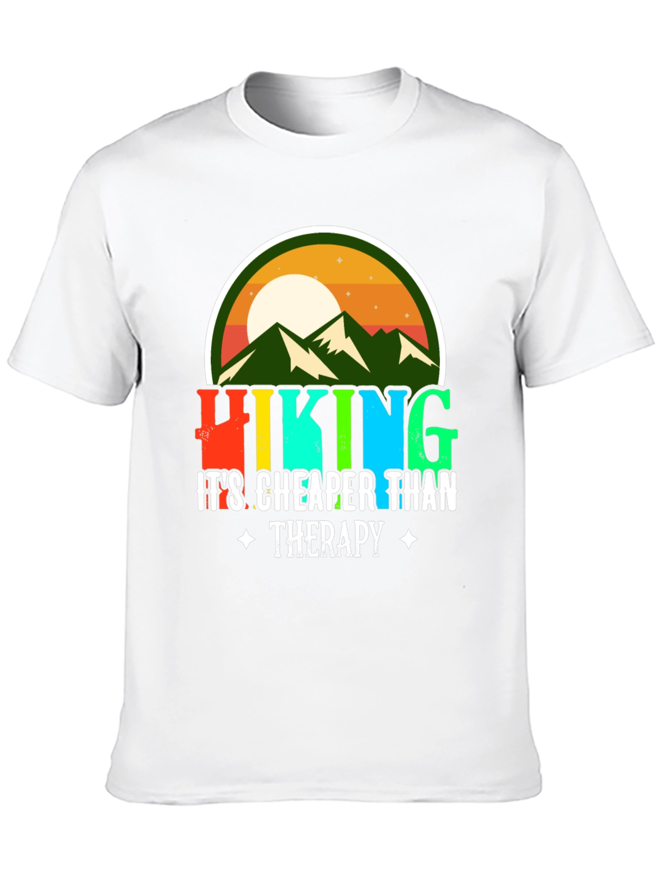 Black Hiking Cheaper Than Therapy Graphic Tee view 10