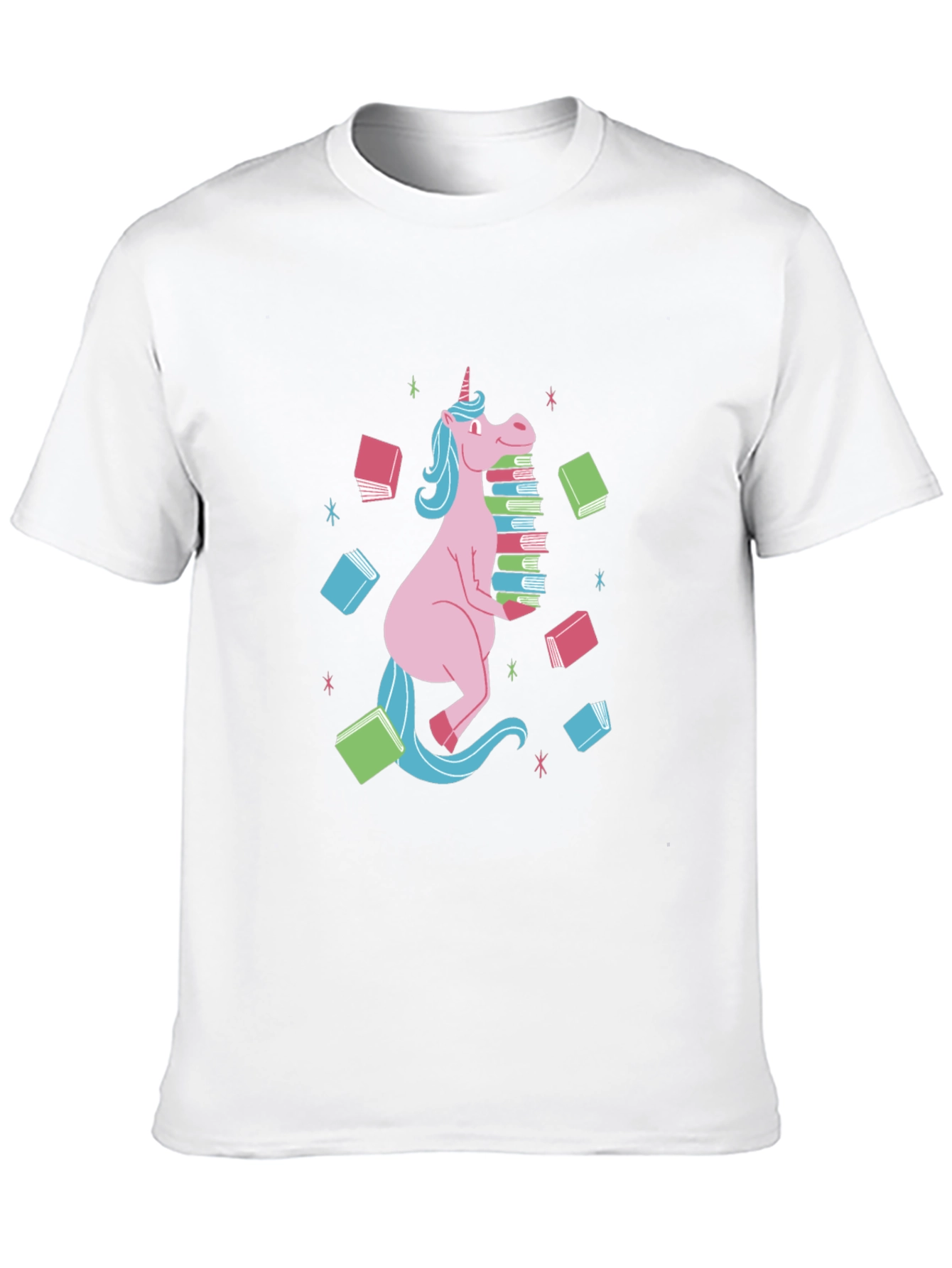 Black Unicorn Reading T-Shirt - Black, Cute Graphic Tee view 10