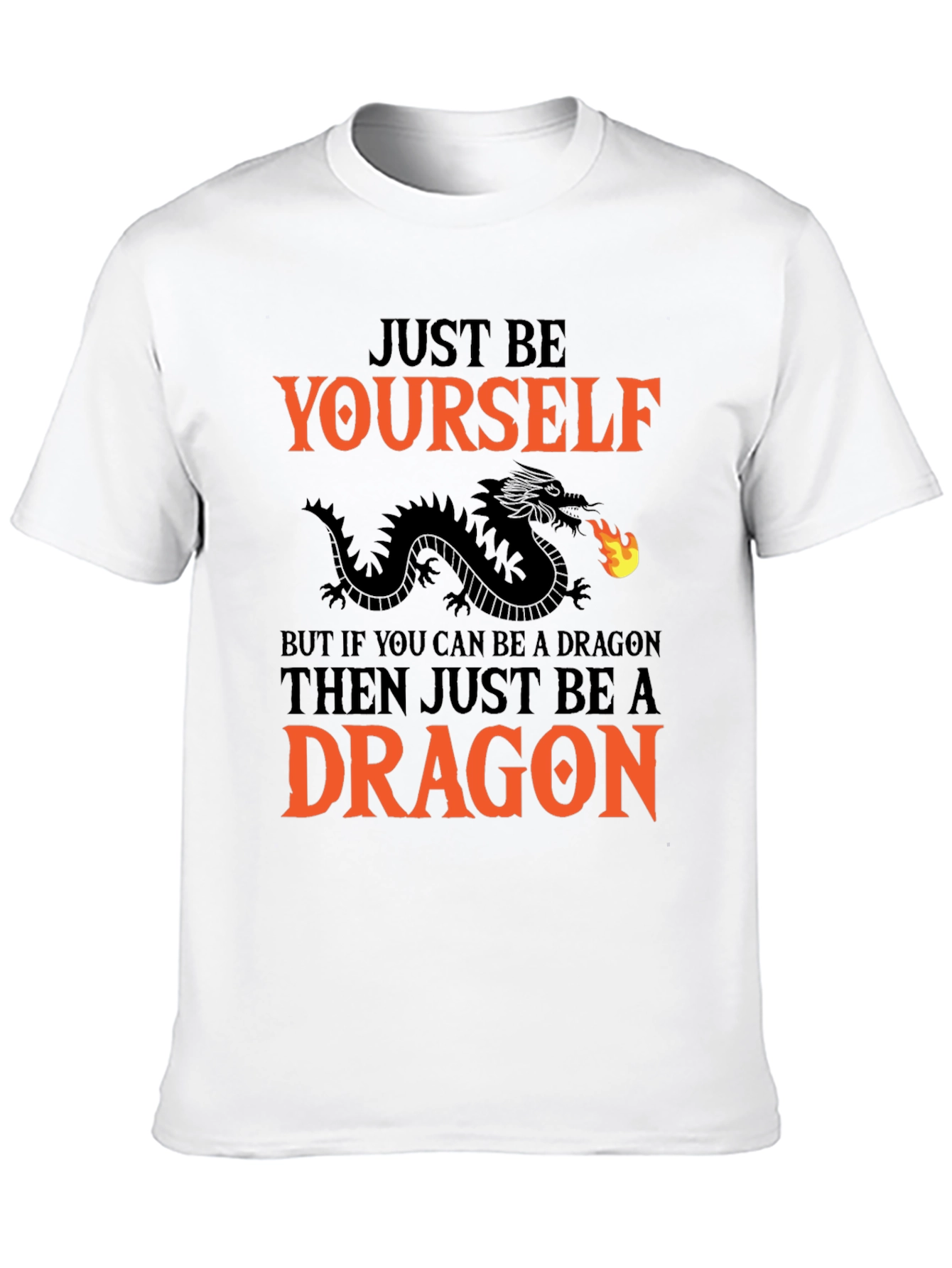 Black Just Be Yourself Dragon Graphic Tee view 10
