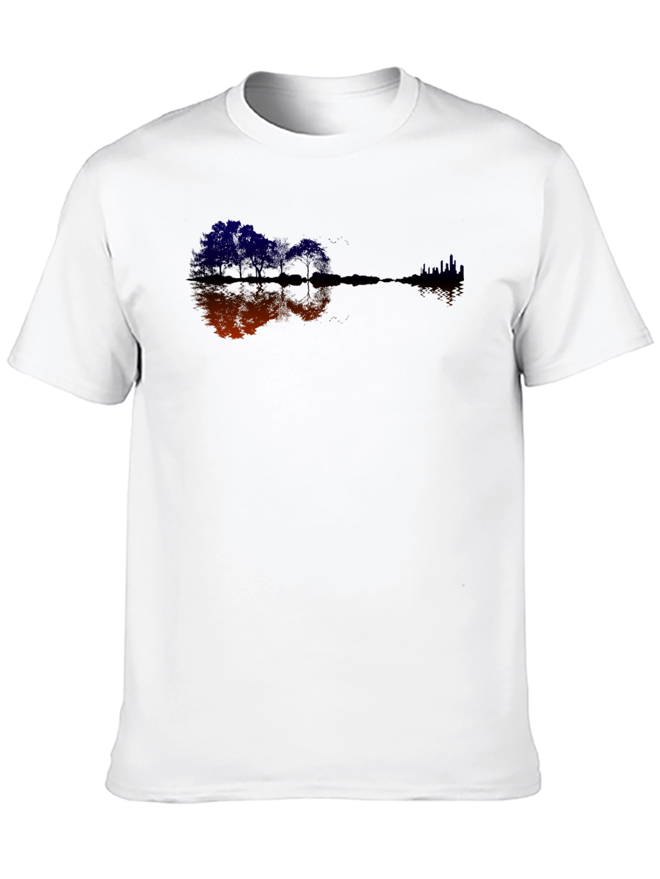 Black Guitar Trees Black Graphic Tee view 10