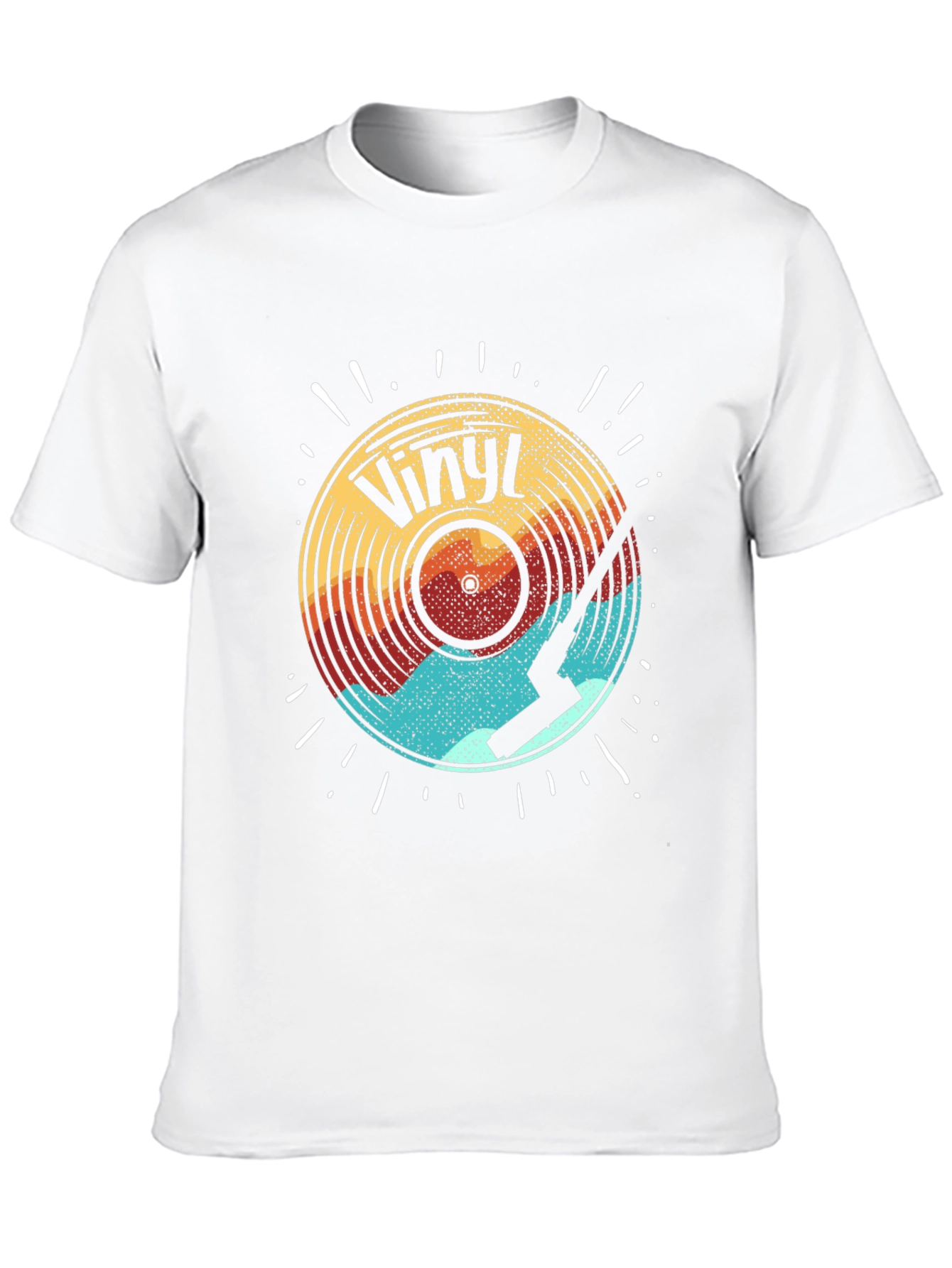 Black Retro Vinyl Record Graphic Tee - Black Cotton Comfort view 10