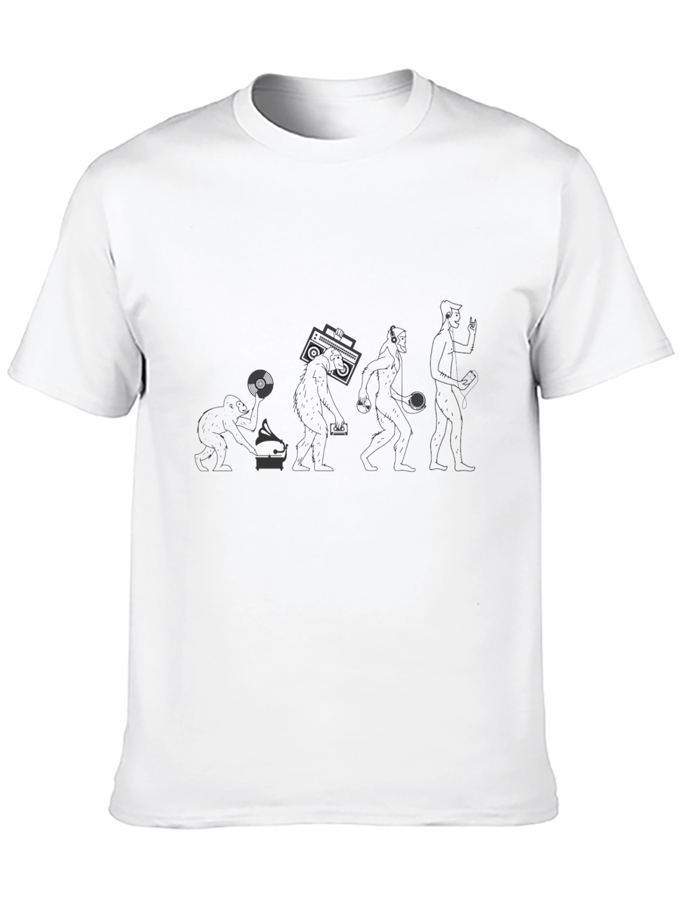 Black Evolution of Music Black T-Shirt view 10