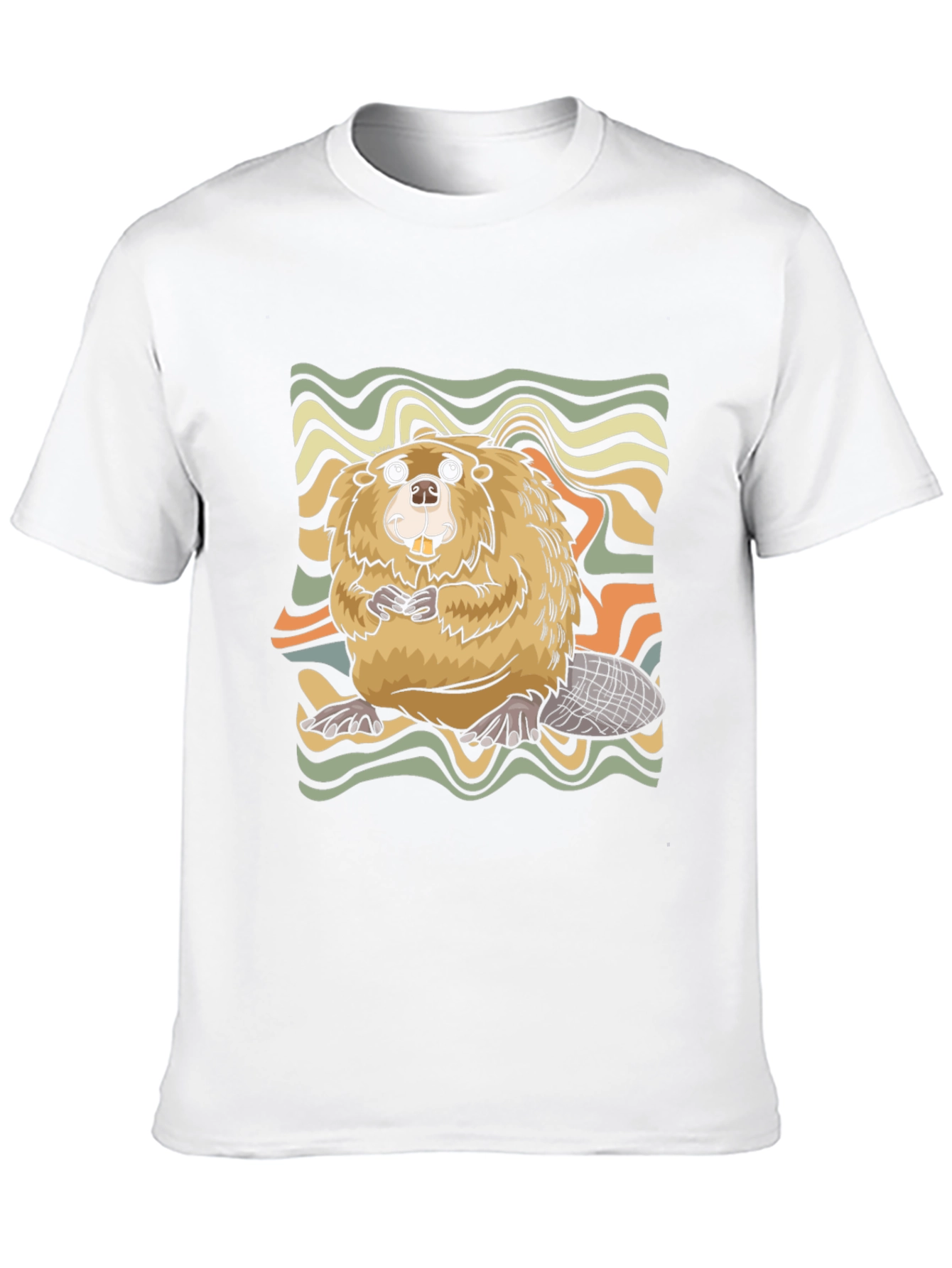 Black Retro Beaver Graphic T-Shirt view 10