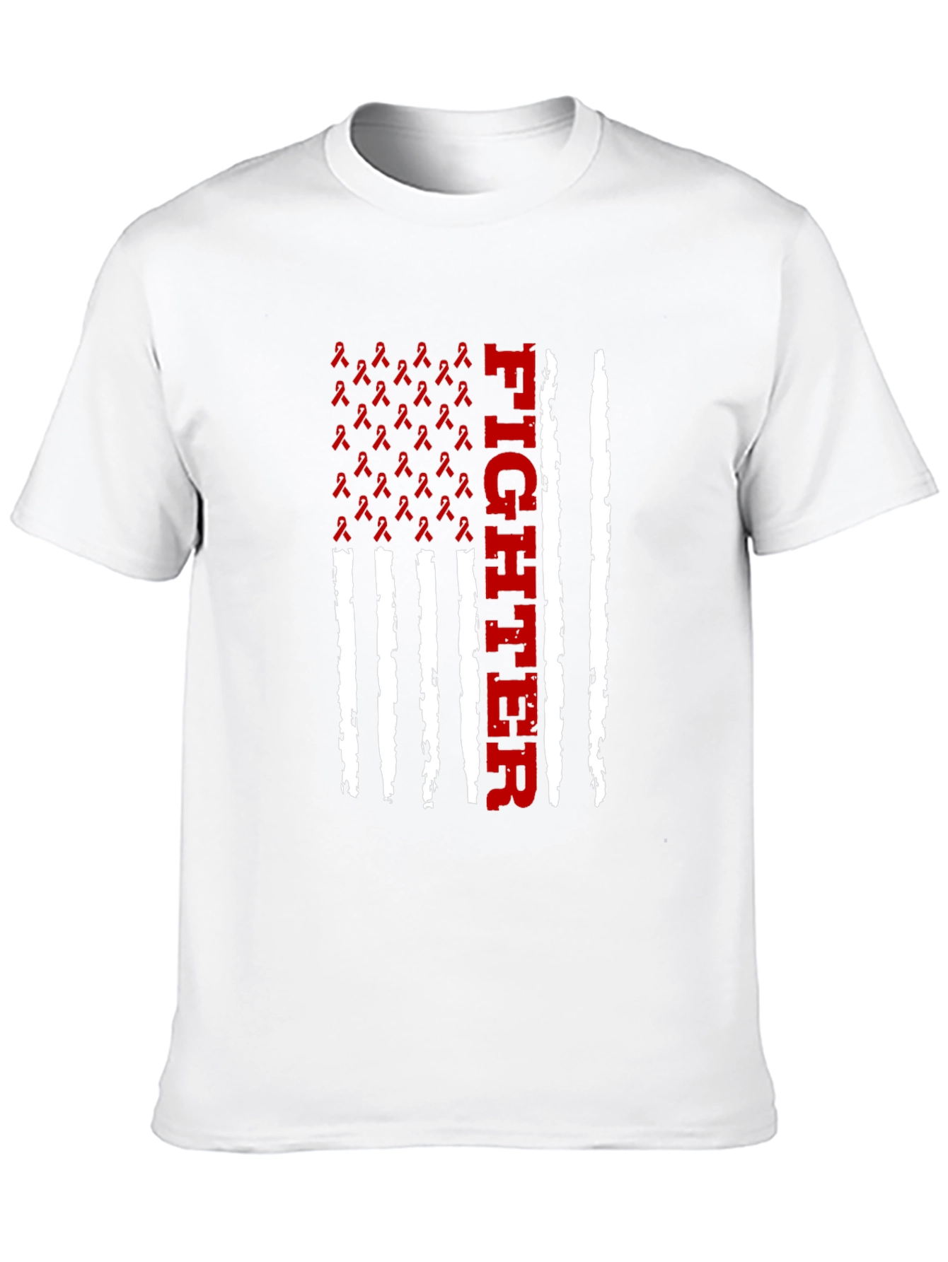 Black Fighter Ribbon Flag T-Shirt view 10