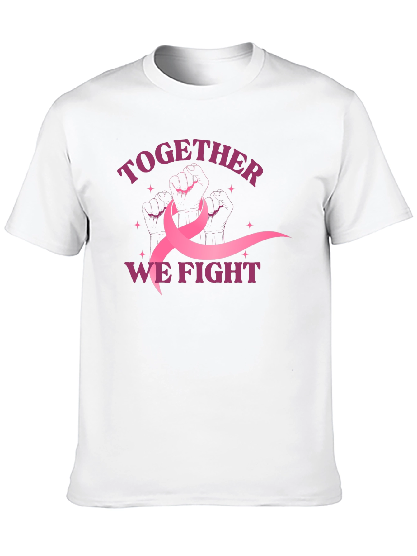 Black Together We Fight Breast Cancer Awareness T-Shirt view 10