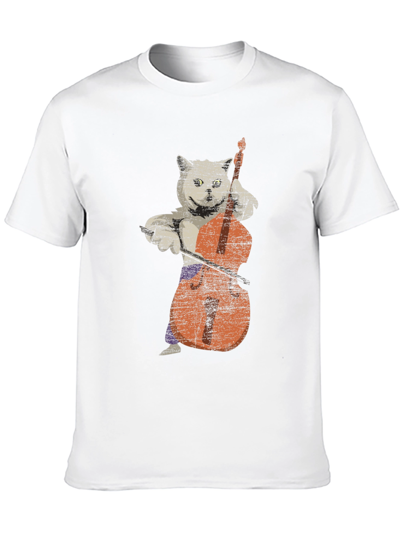 Black Cat Playing Cello Graphic T-Shirt view 10