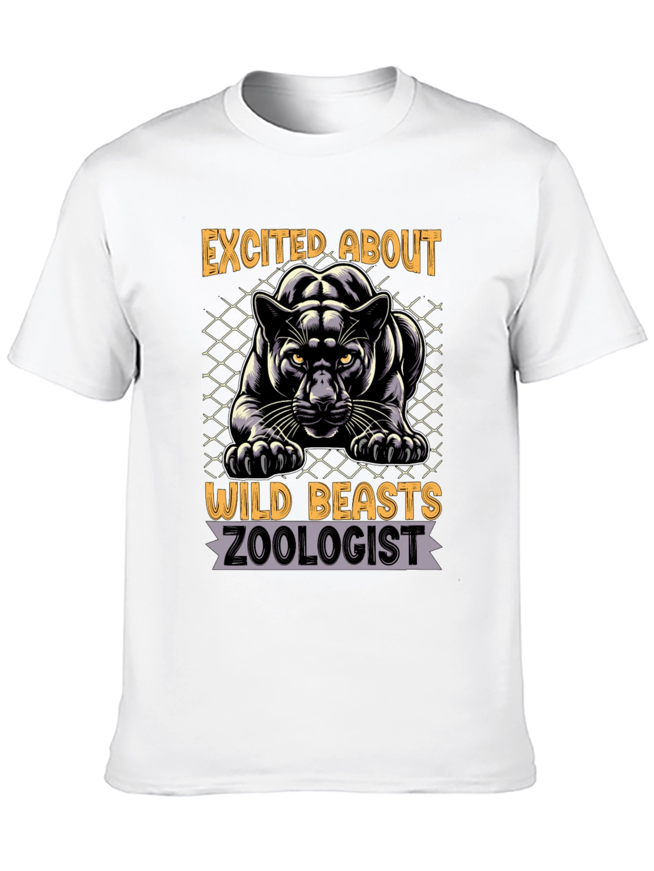 Black Excited About Wild Beasts Zoologist Graphic T-Shirt view 10