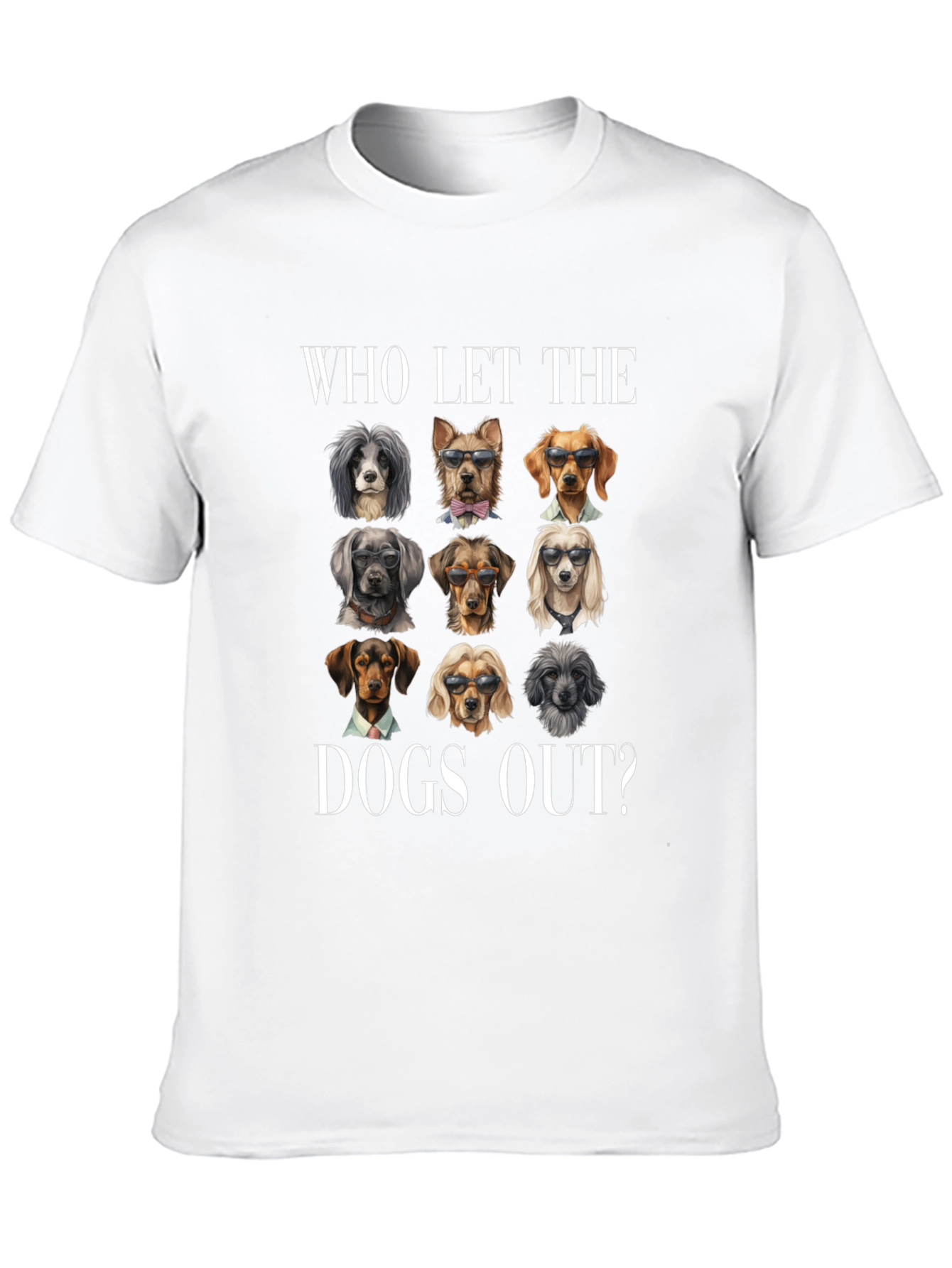Black Who Let The Dogs Out? Graphic Tee view 10