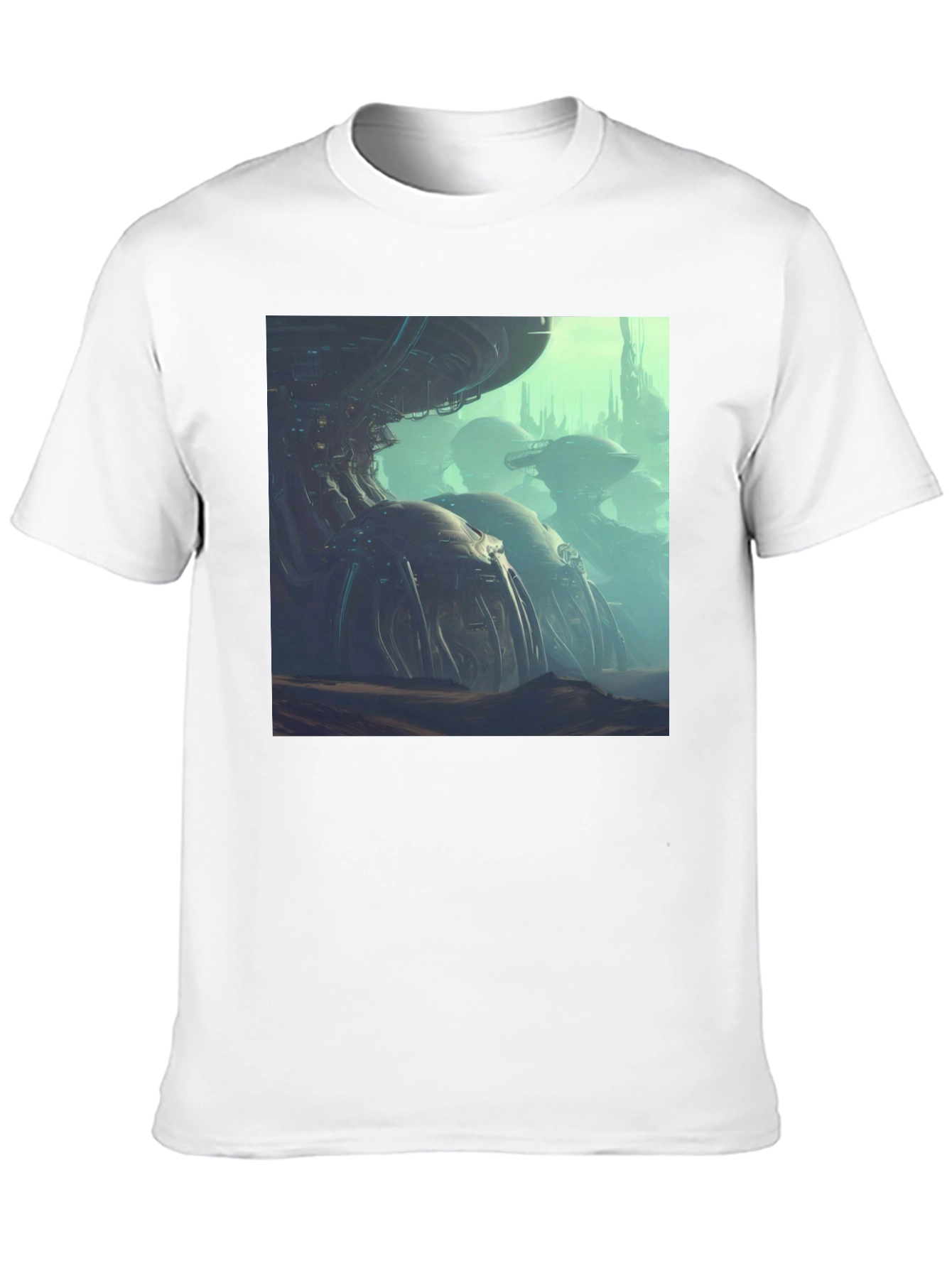 Black Sci-Fi City T-Shirt view 10