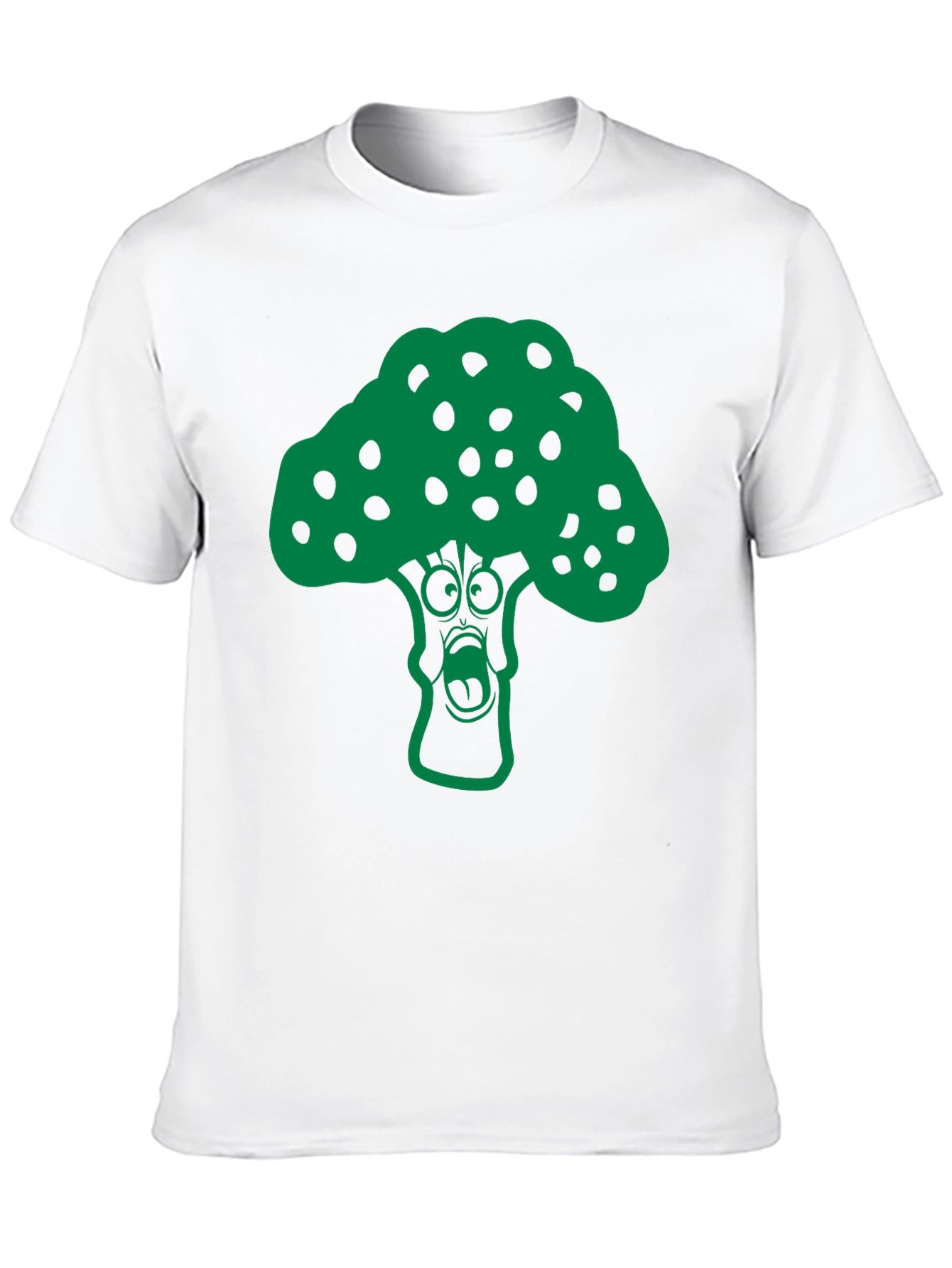 Black Cartoon Broccoli Graphic T-Shirt - Funny Vegan Tee view 10