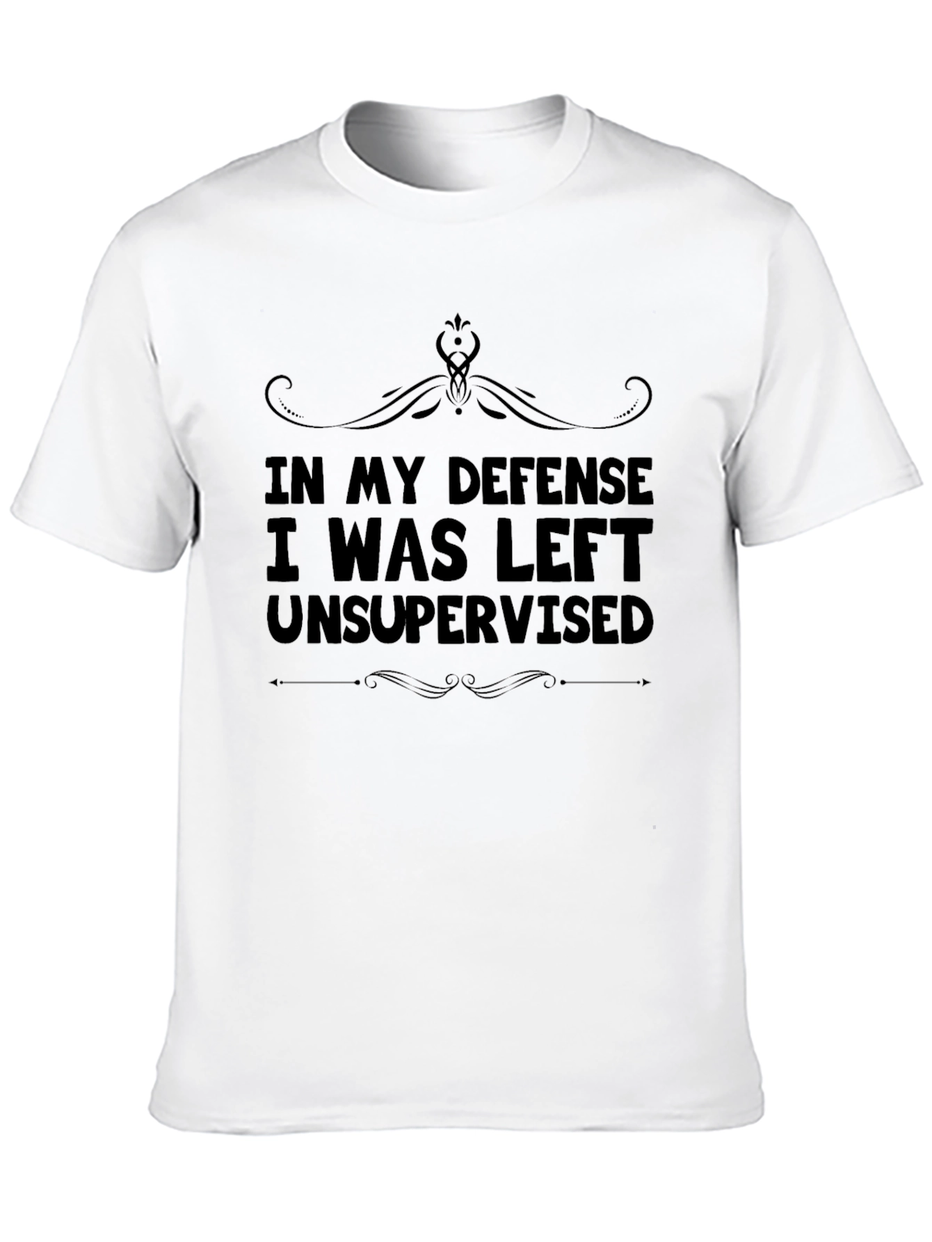 Black Funny "Unsupervised" Graphic T-Shirt view 10