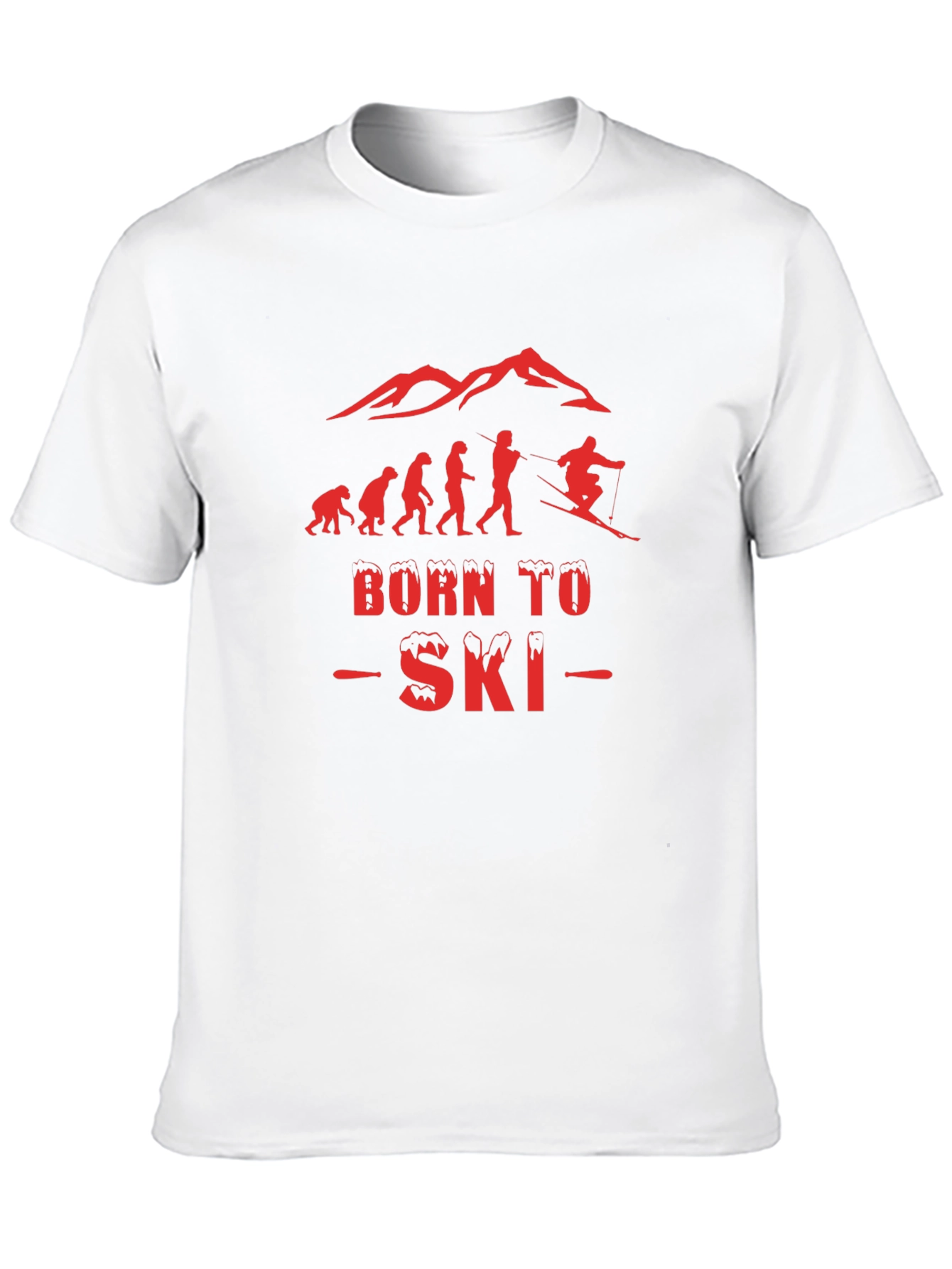 Black Born to Ski T-Shirt - Evolution Design view 10