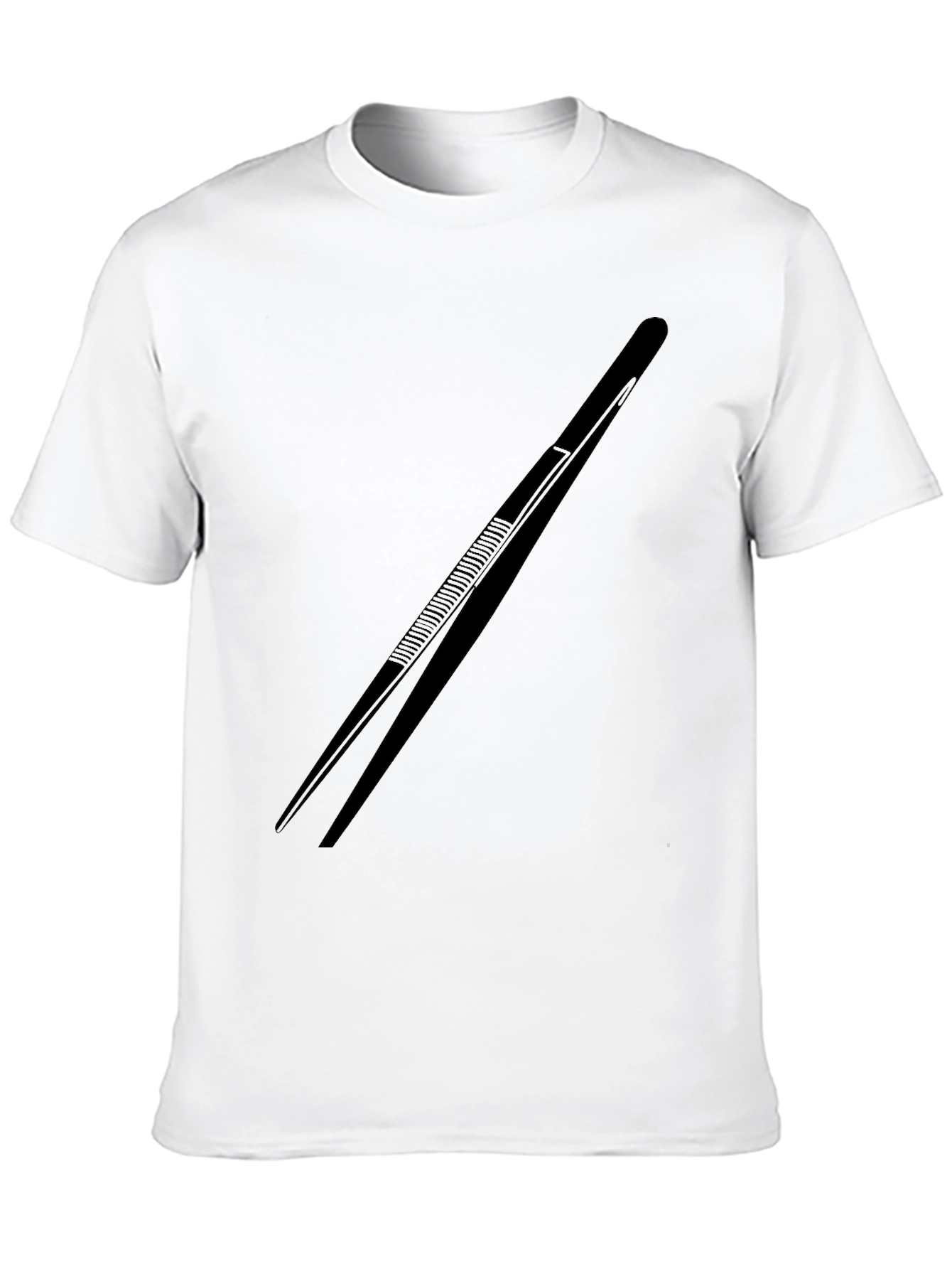 Black Tweezers Graphic Tee - Black Cotton Blend T-Shirt view 10