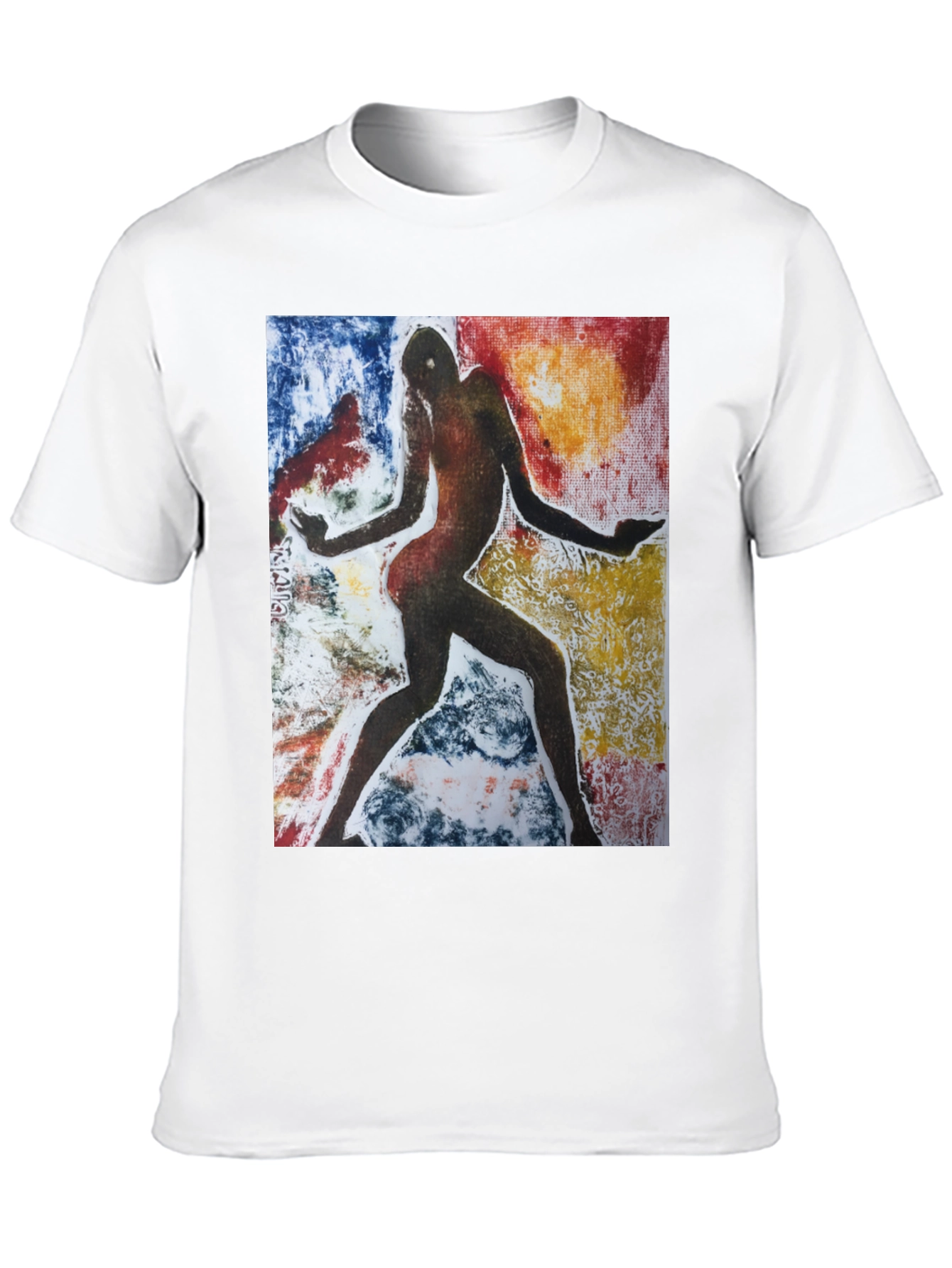 Black Abstract Figure Graphic Black Tee view 10