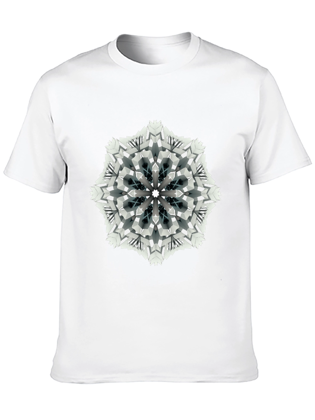 Black Geometric Mandala Print Black T-Shirt view 10