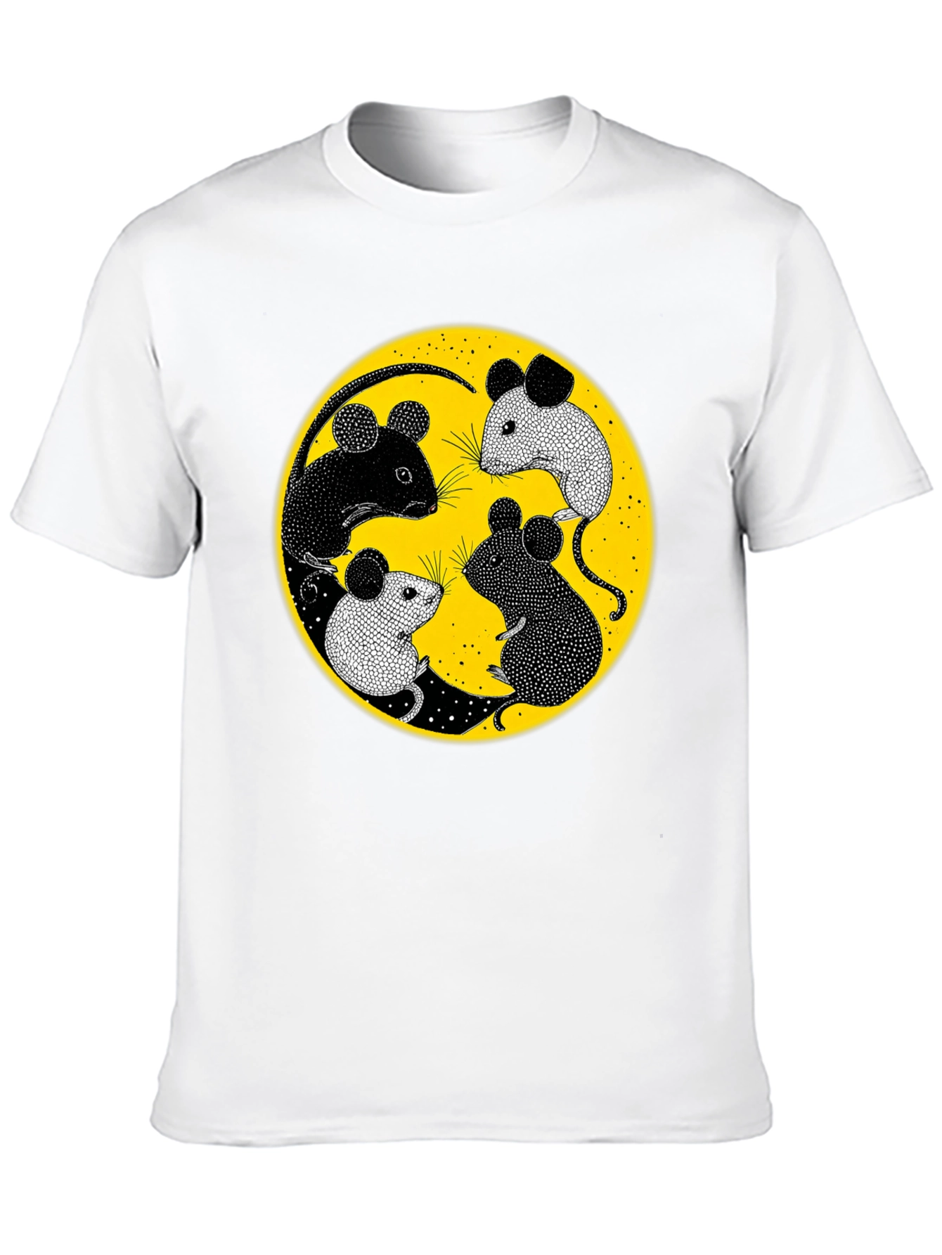 Black Yin Yang Mice Graphic Tee - Black view 10