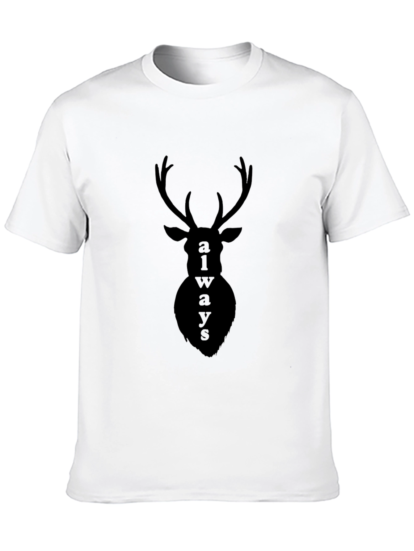 Black Always Deer Graphic Print Black T-Shirt view 10