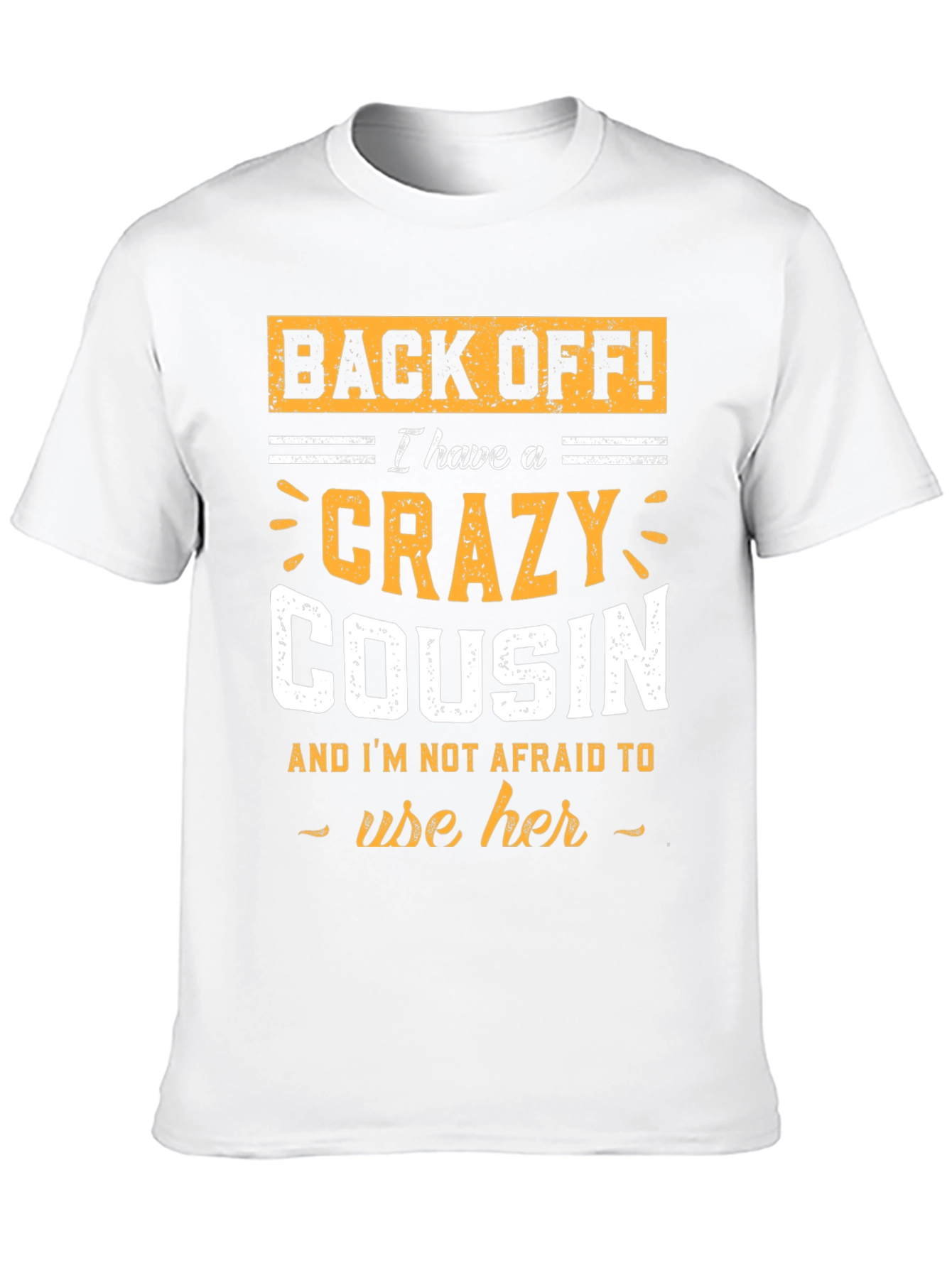 Black Crazy Cousin T-Shirt - Funny Graphic Tee view 10