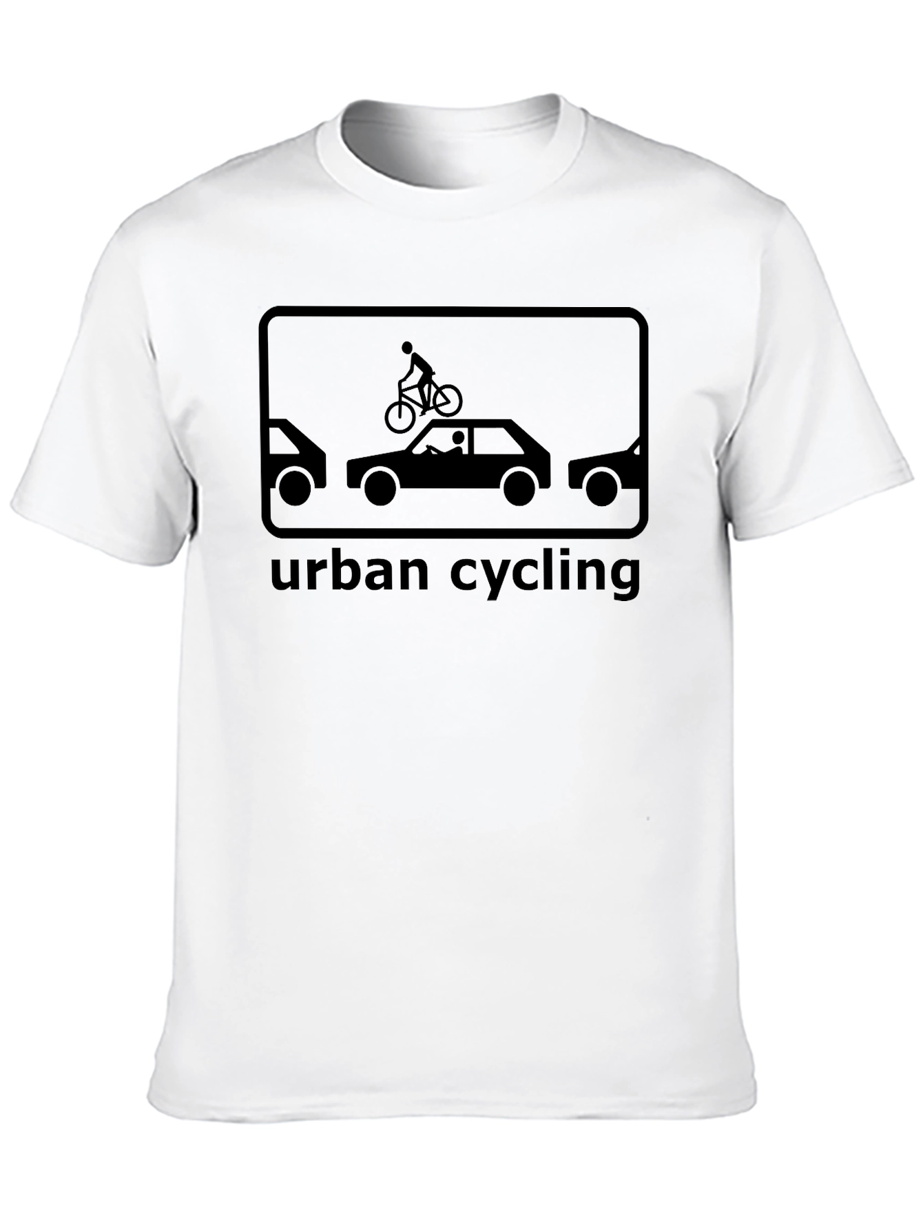 Black Urban Cycling T-Shirt - Black Graphic Tee view 10
