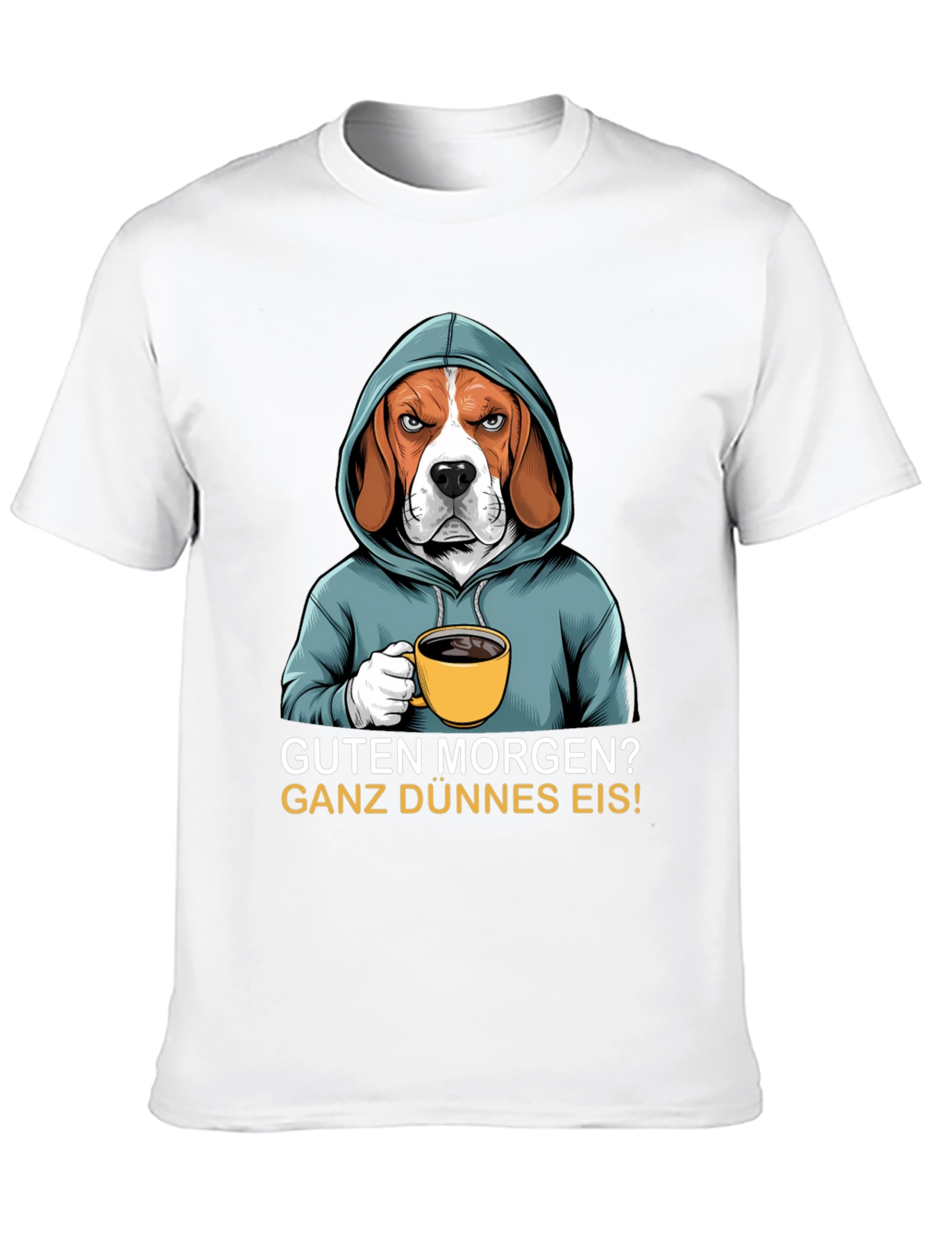 Black Grumpy Beagle T-Shirt - Guten Morgen view 10