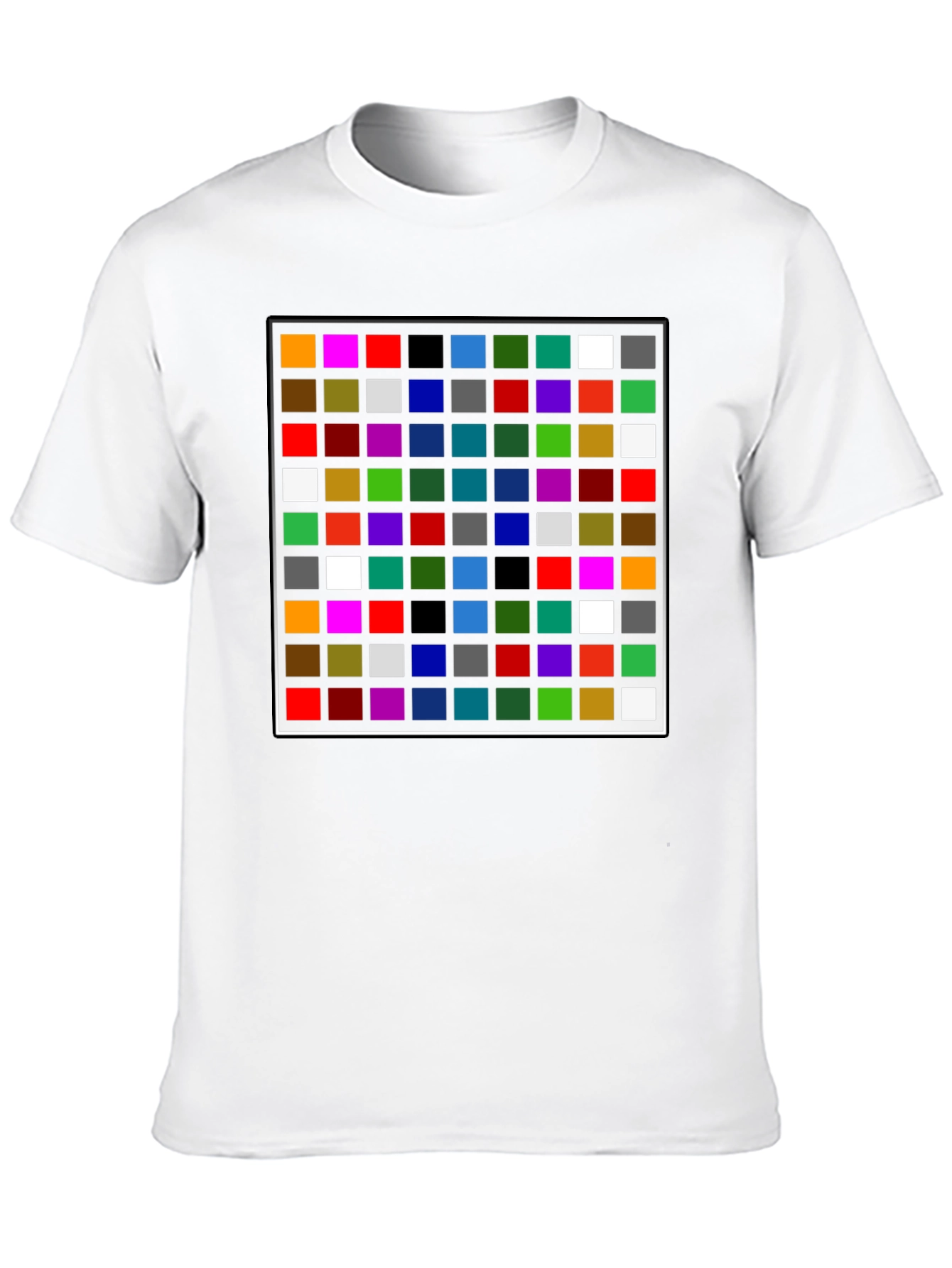 Black Colorful Grid Pattern Black T-Shirt view 10
