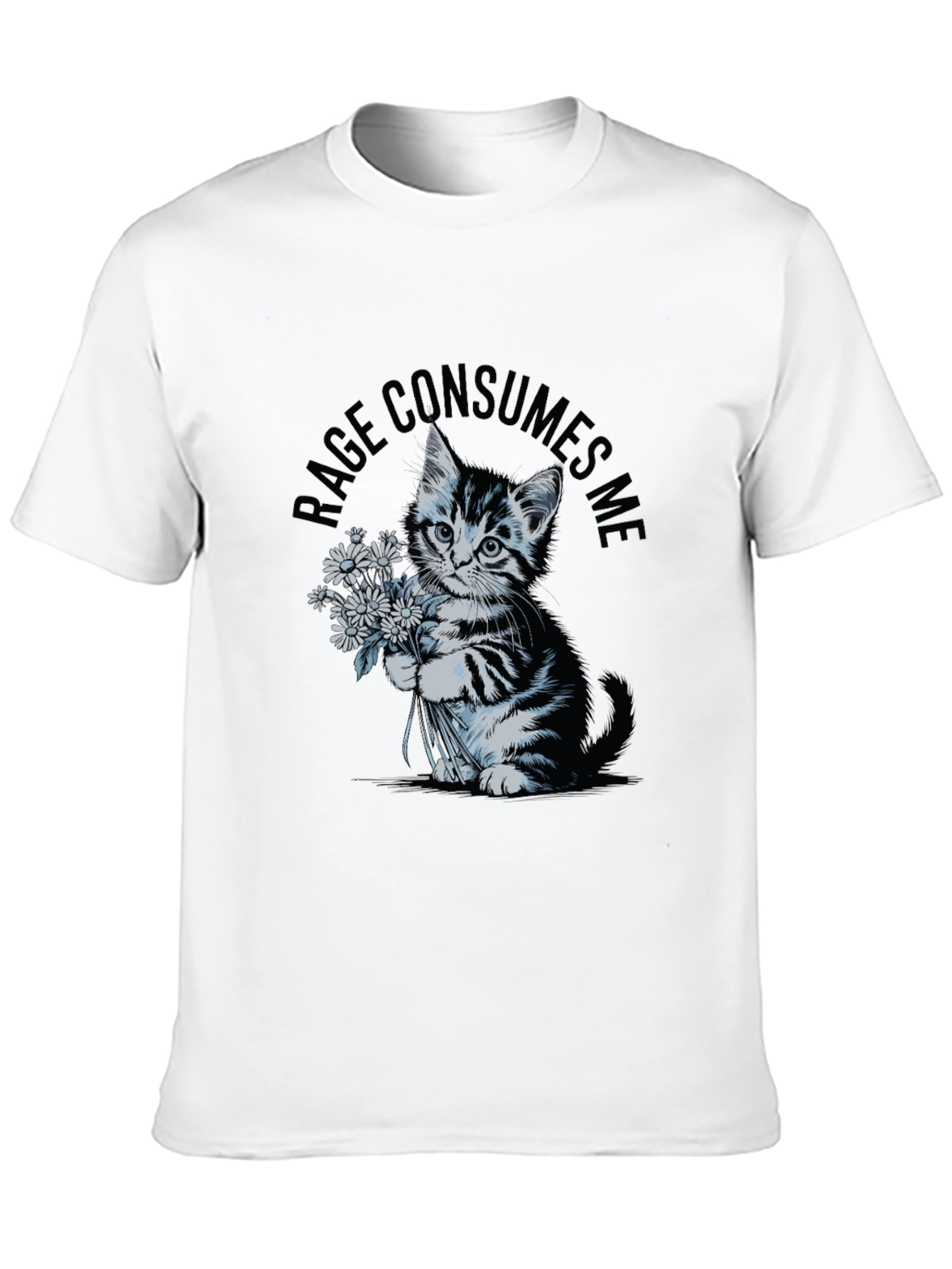 Black Rage Consumes Me Kitten T-Shirt - Black view 10