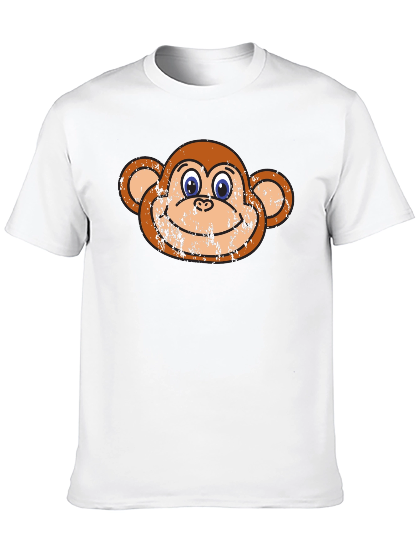 Black Funny Monkey Face Graphic Tee - Black Cotton T-Shirt view 10