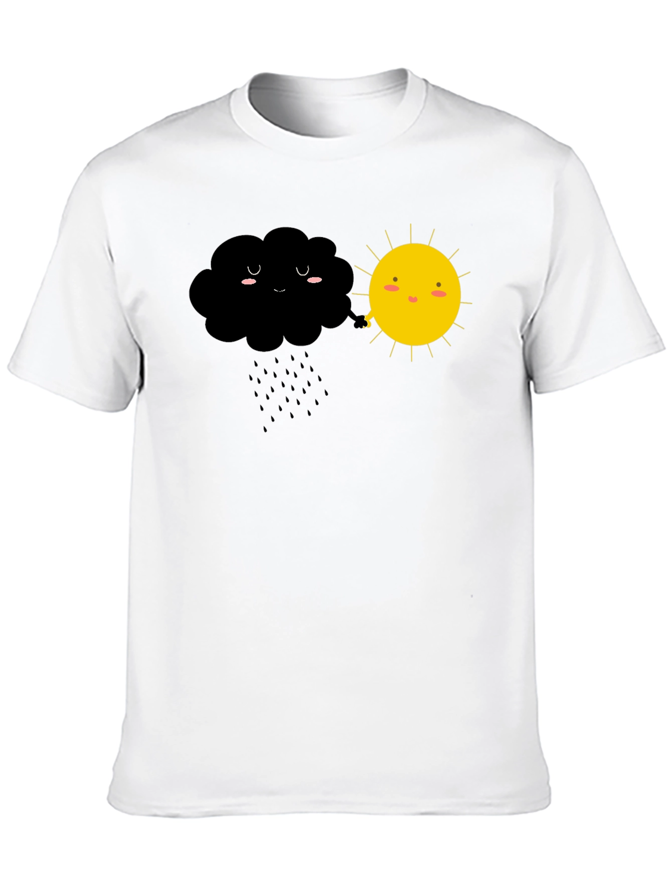 Black Cute Weather Cloud and Sun Graphic Tee view 10