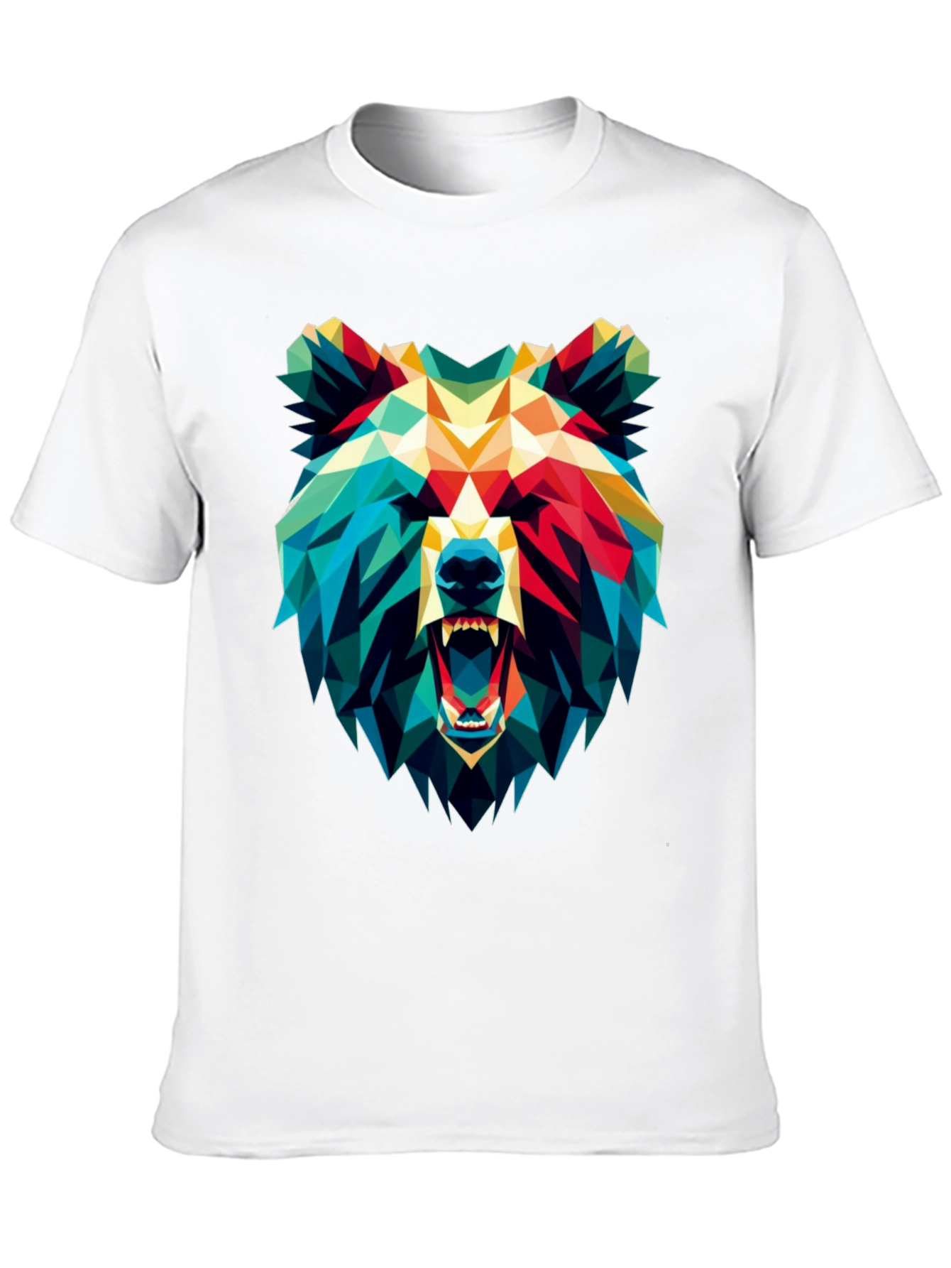 Black Geometric Bear Graphic Black T-Shirt view 10