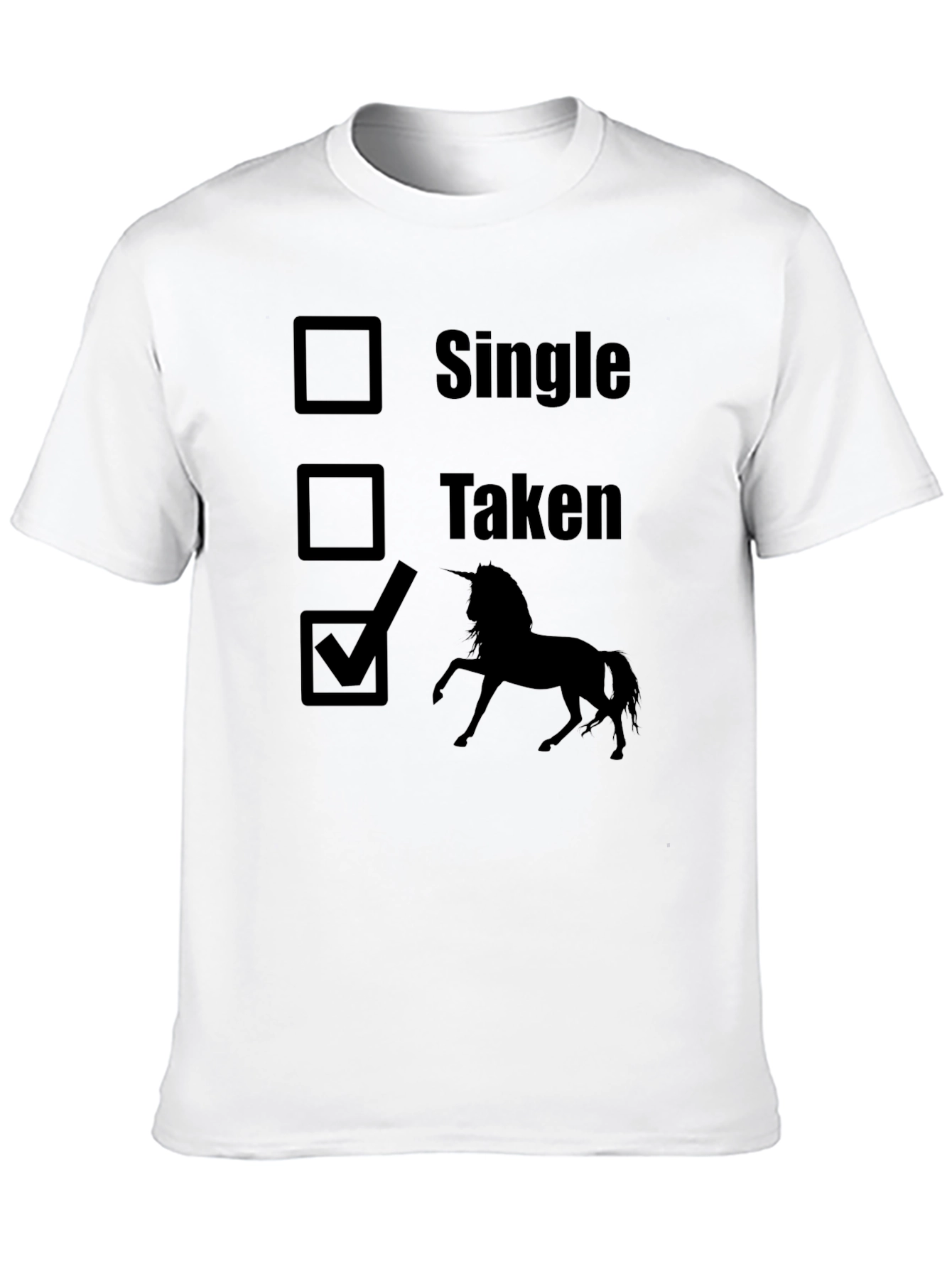 Black Single Taken Unicorn T-Shirt - Humorous Graphic Tee view 10