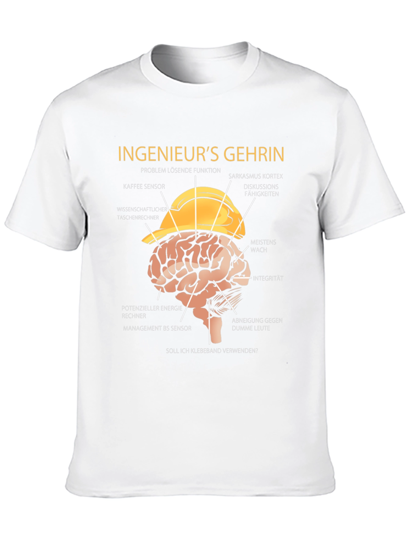 Black Engineer's Brain T-Shirt - Funny Sarcasm Tee view 10
