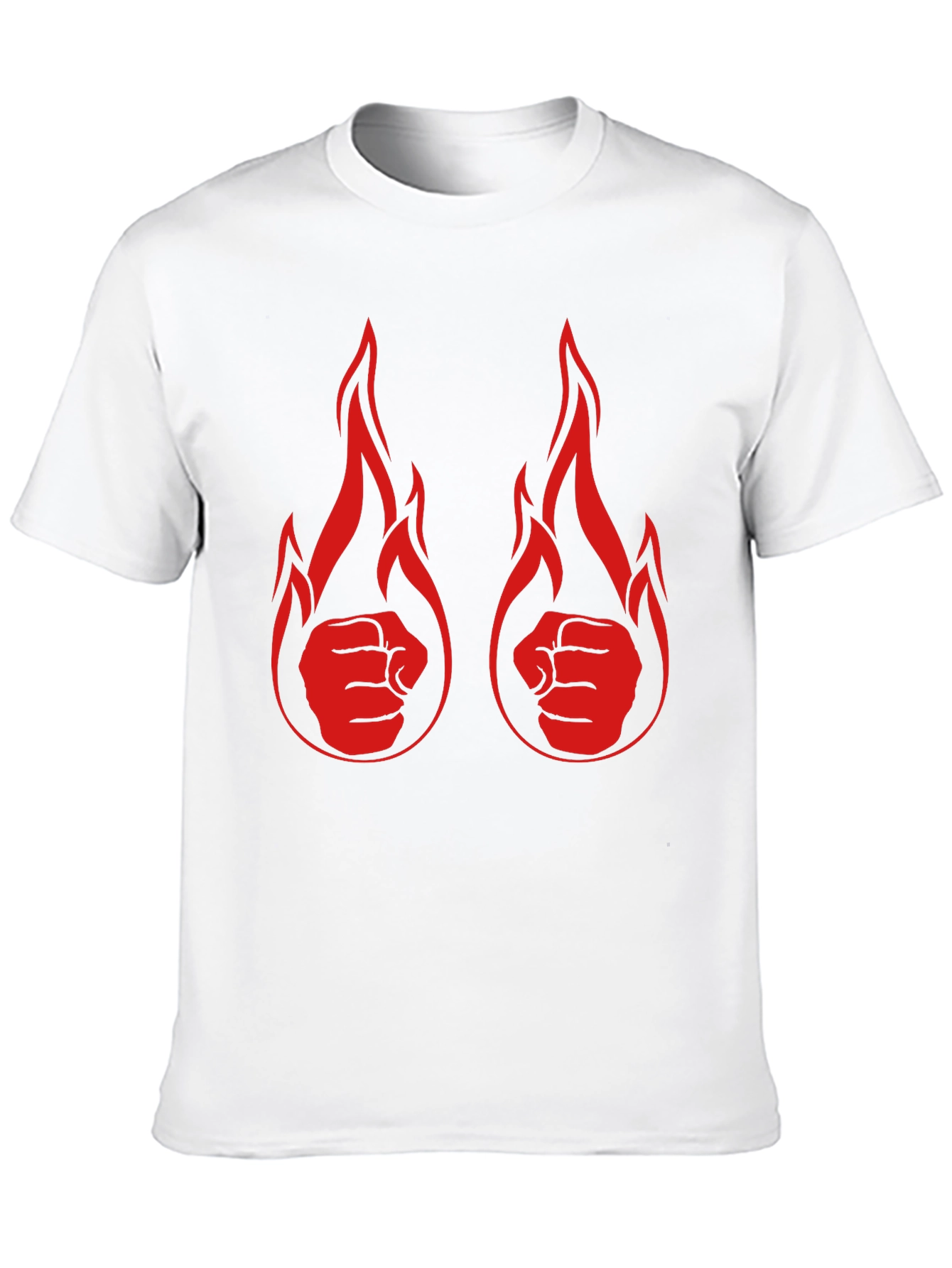 Black Fiery Fist Graphic Tee - Black Cotton T-Shirt view 10
