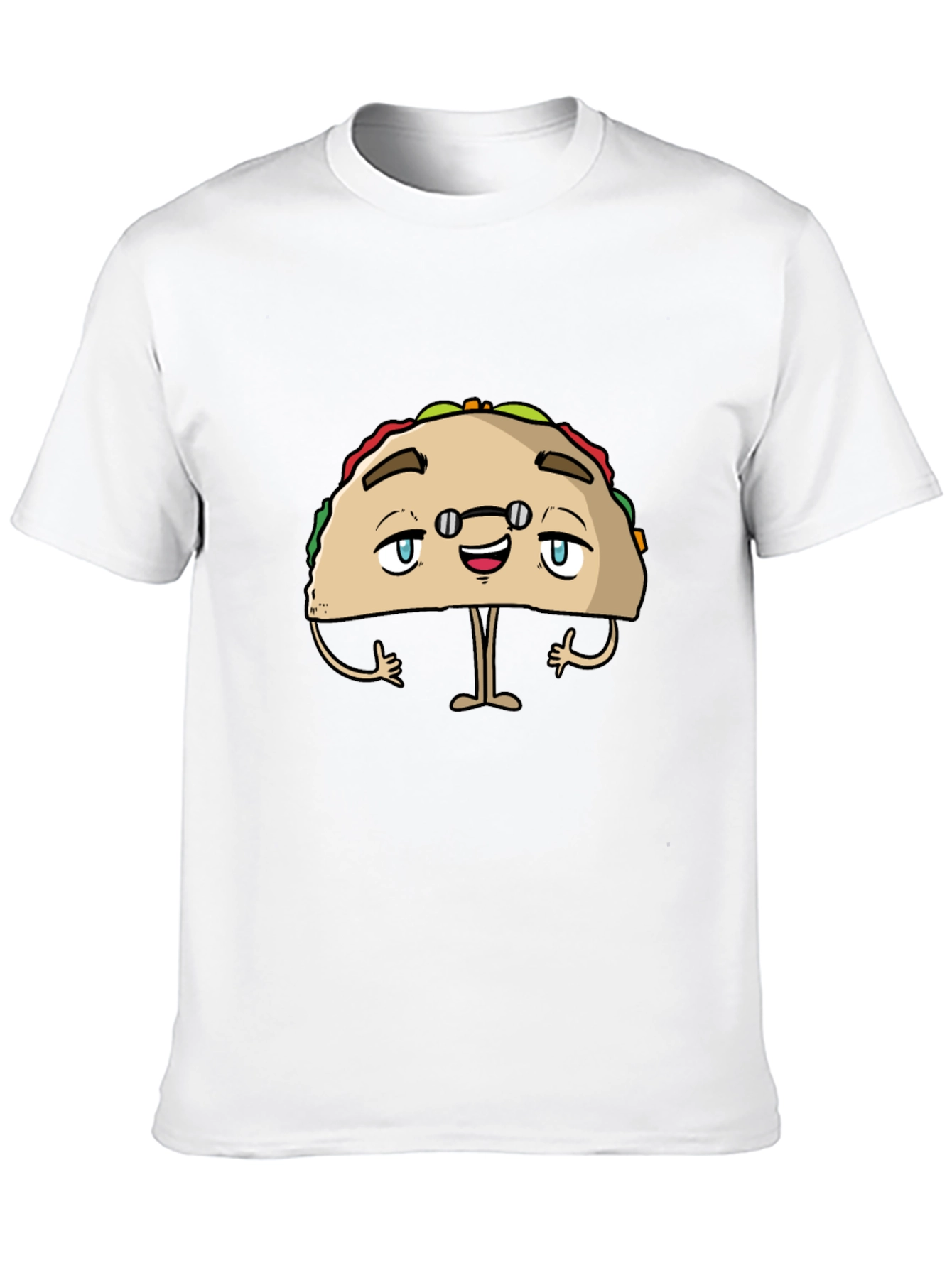 Black Funny Taco Character Black Graphic Tee view 10