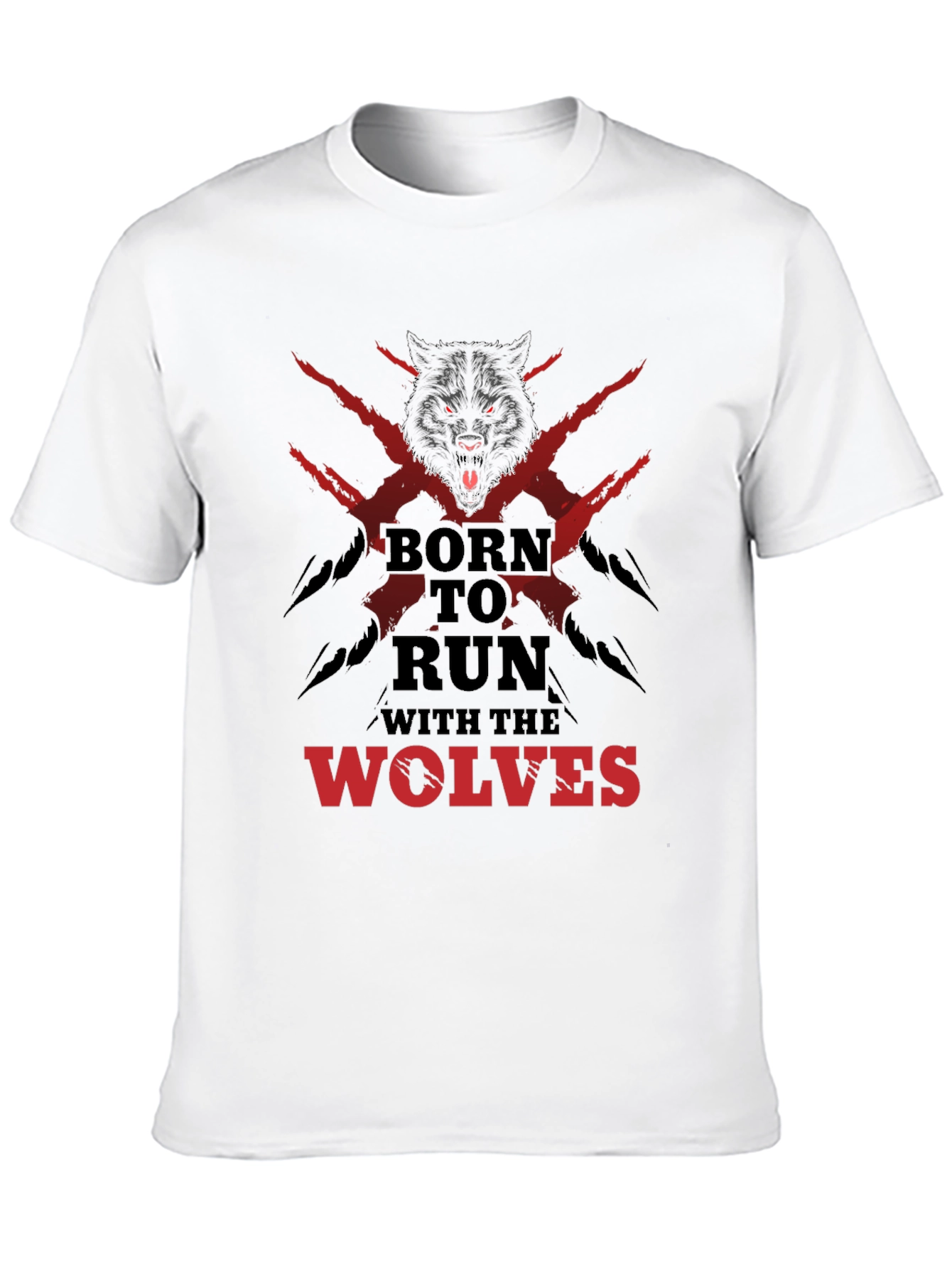 Black Born to Run with the Wolves Graphic Tee - Black view 10