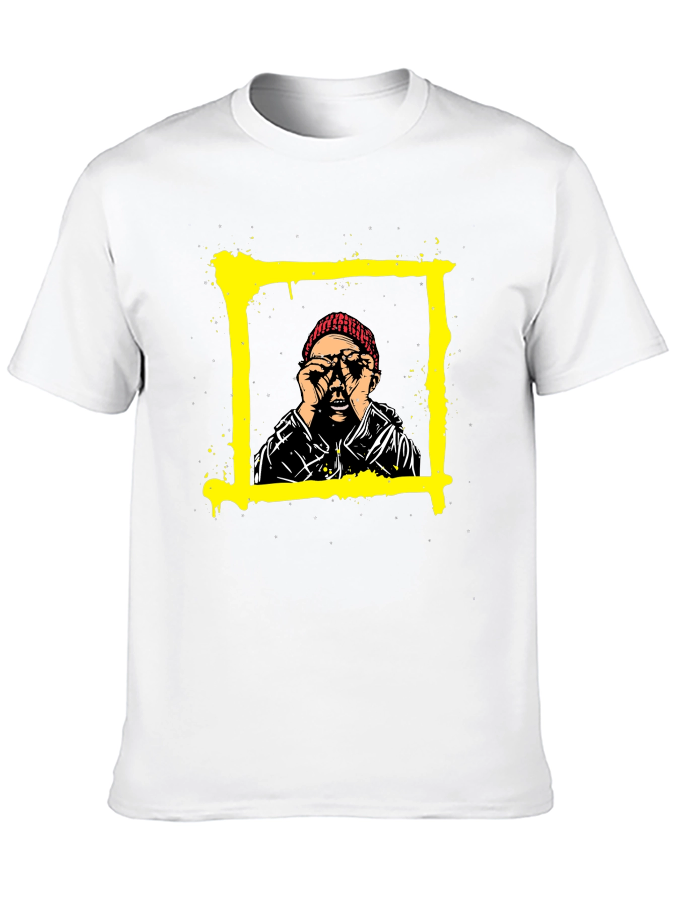 Black Edgy Graphic Tee: Man in Frame Design view 10