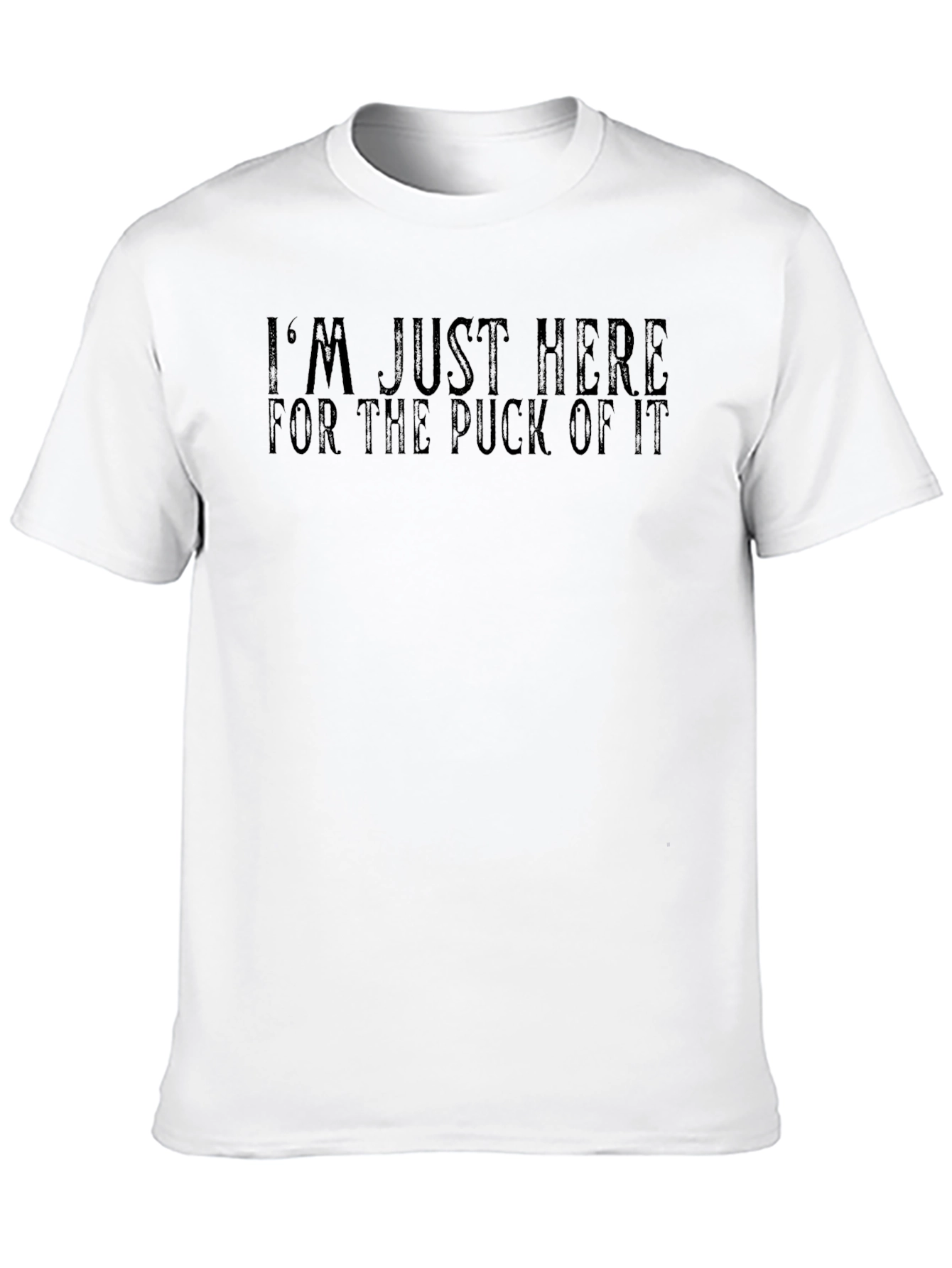 Black Hockey Fan T-Shirt - "Puck of It" Slogan view 10