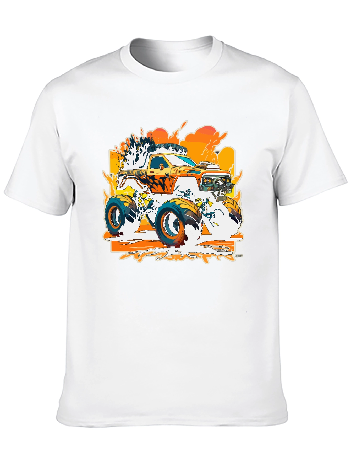 Black Monster Truck Graphic Black T-Shirt view 10