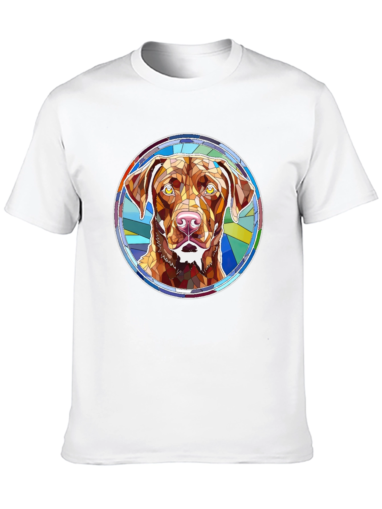 Black Dog Breed Stained Glass Style Graphic Tee view 10