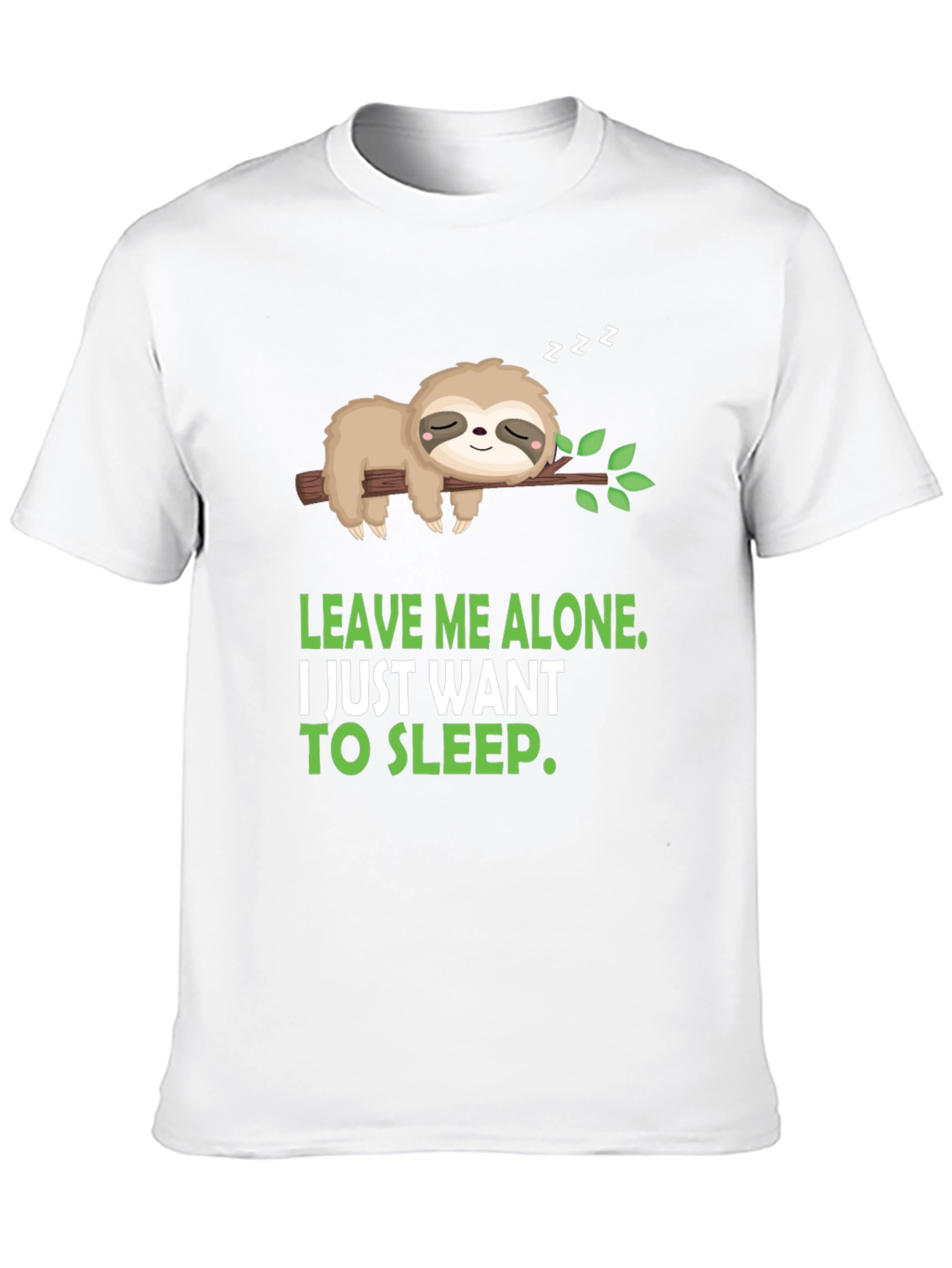 Black Funny Sloth 'Leave Me Alone' Graphic Tee view 10