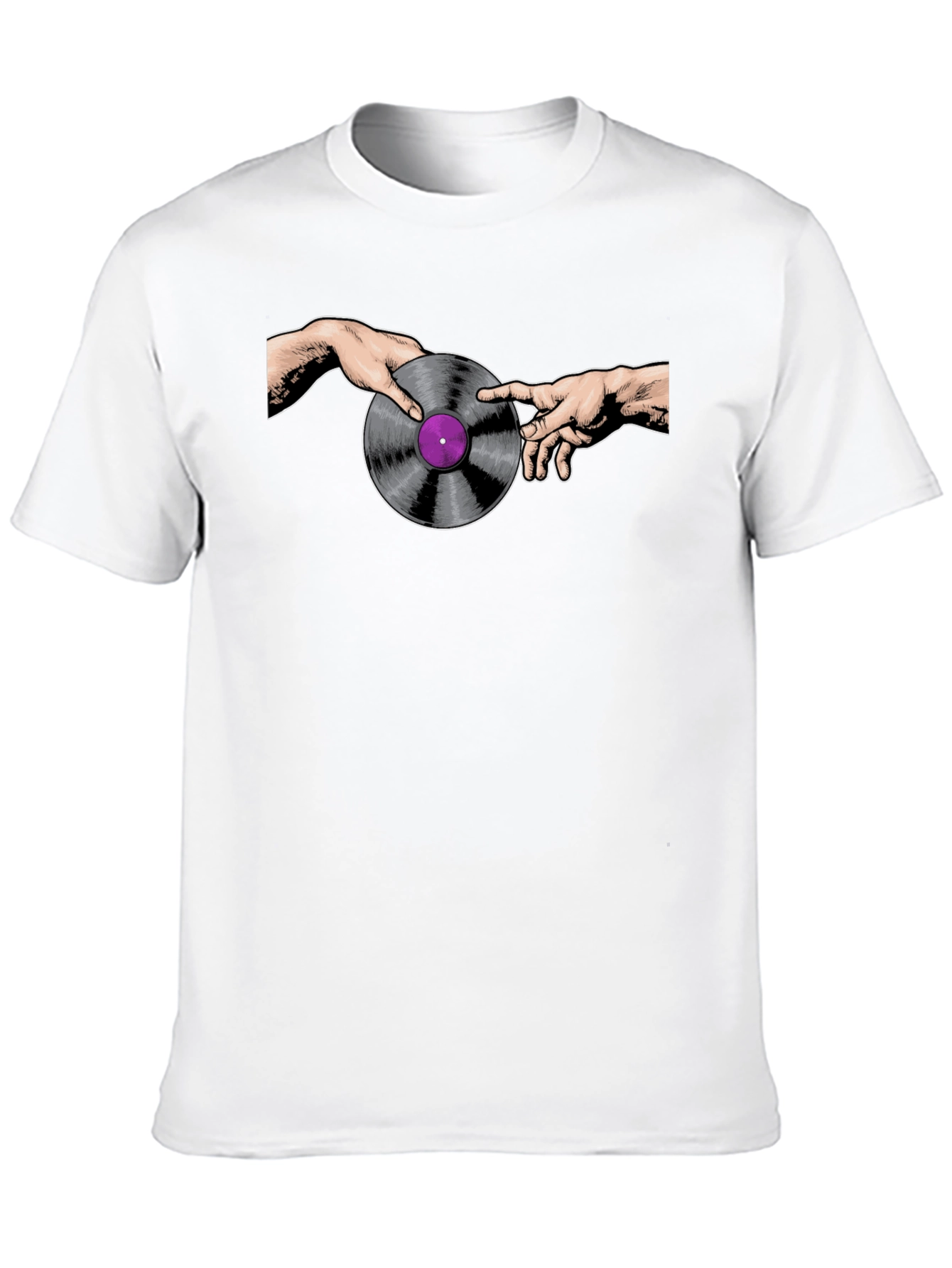 Black Creation of Vinyl Record Black T-Shirt view 10