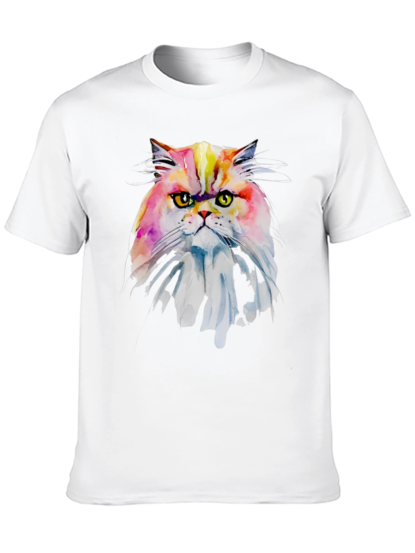 Black Watercolor Cat Graphic Tee - Soft Black Cotton view 10