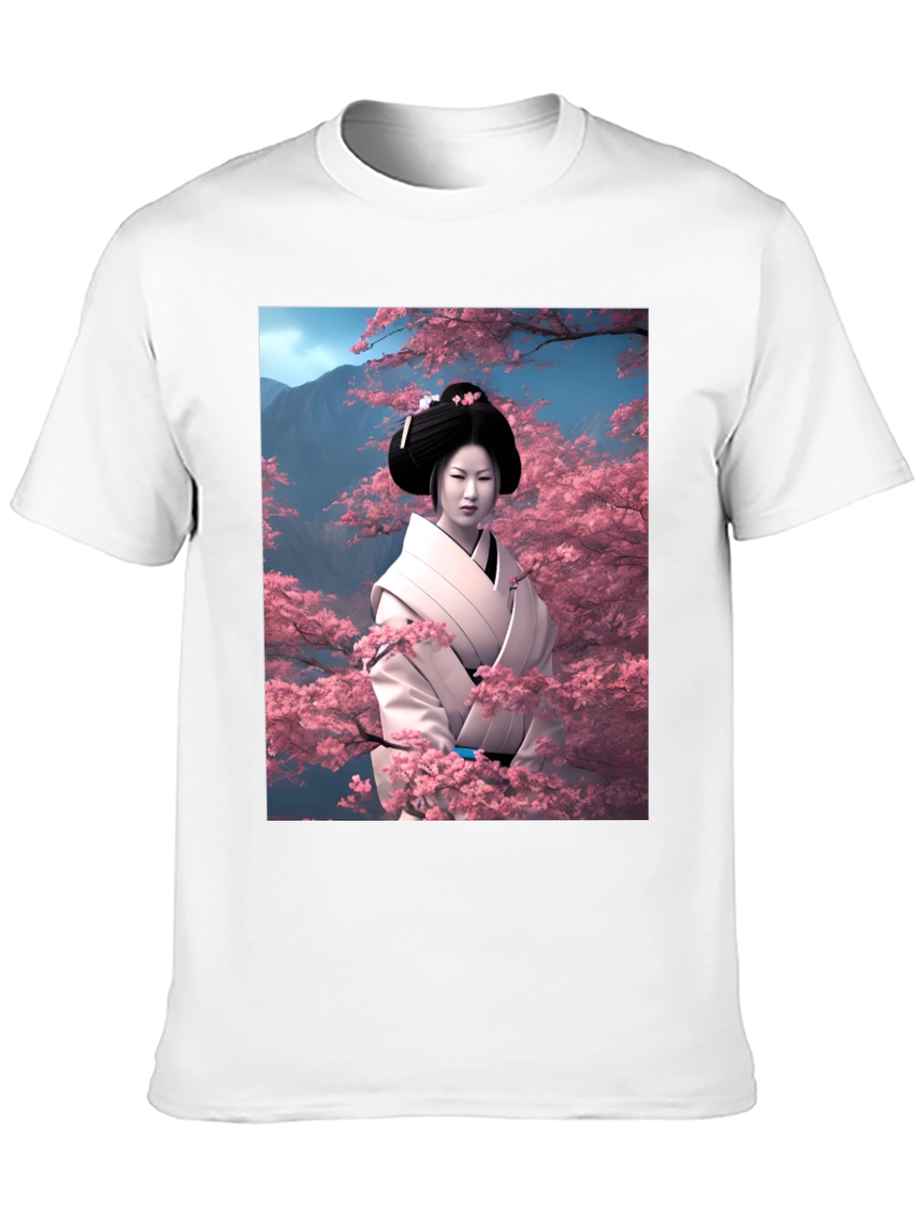 Black Geisha Cherry Blossom T-Shirt view 10