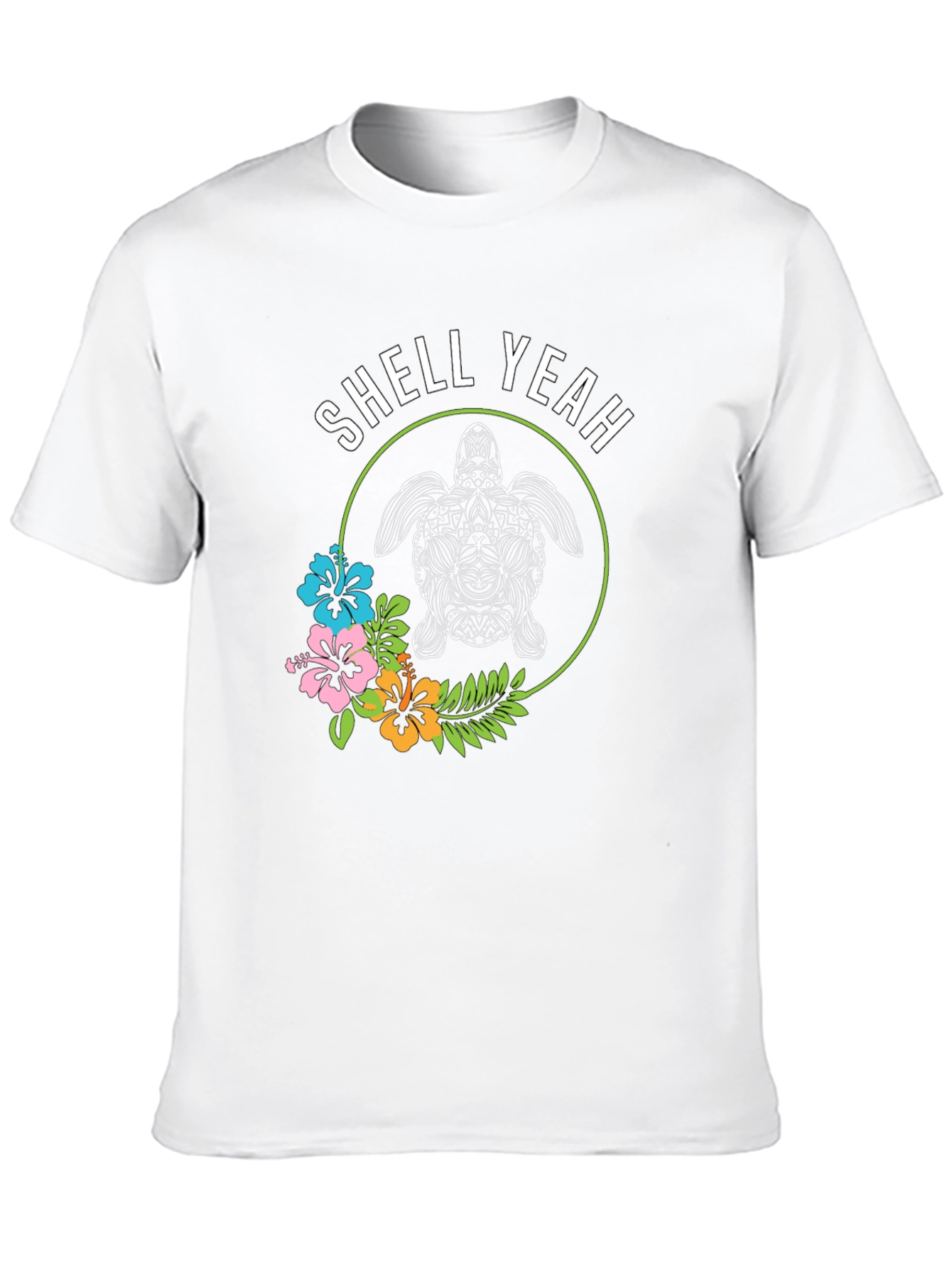 Black Shell Yeah! Turtle Graphic Print Crew Neck T-Shirt view 10