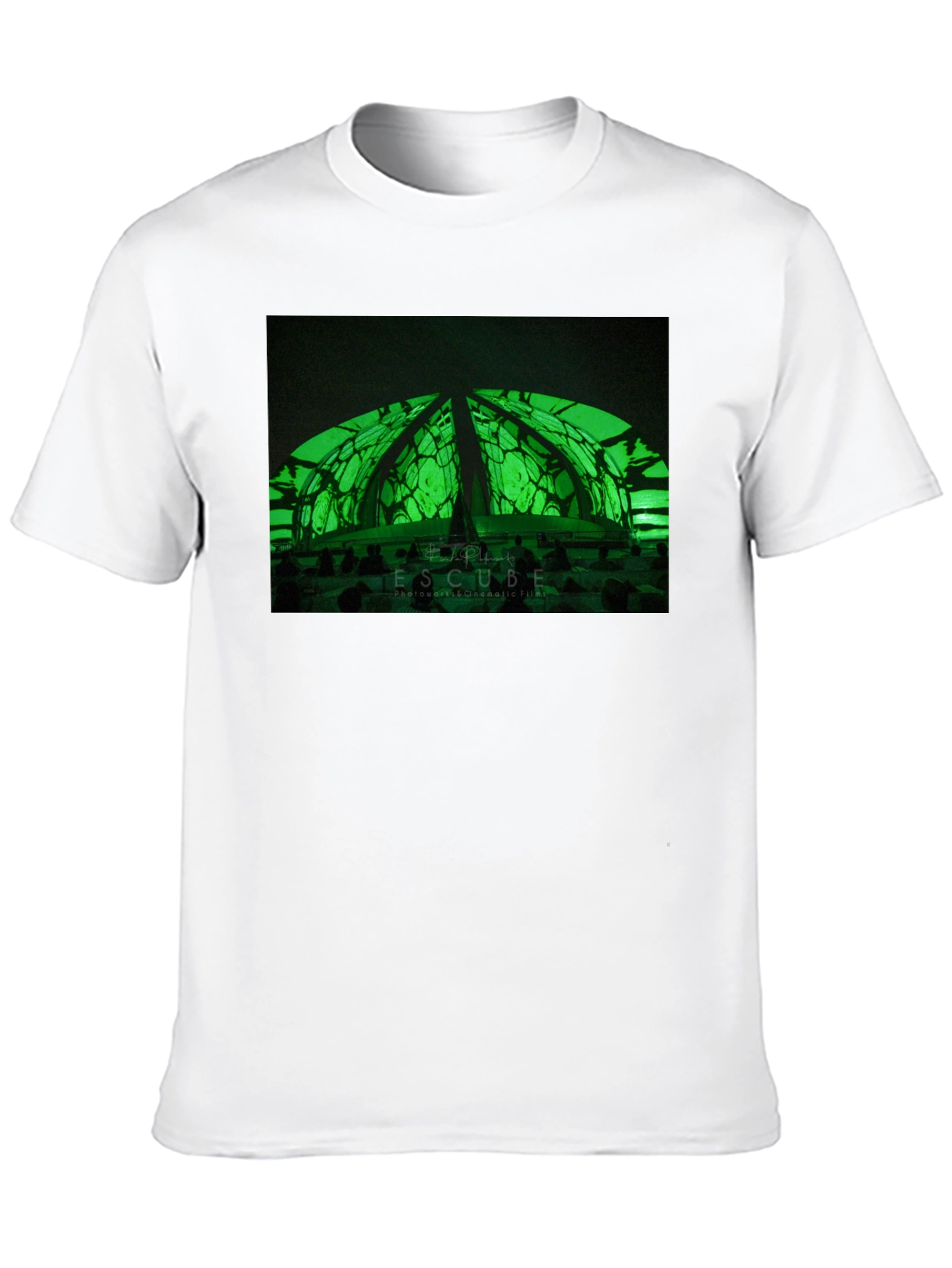 Black Futuristic Green Dome T-Shirt - Stylish & Unique Design view 10