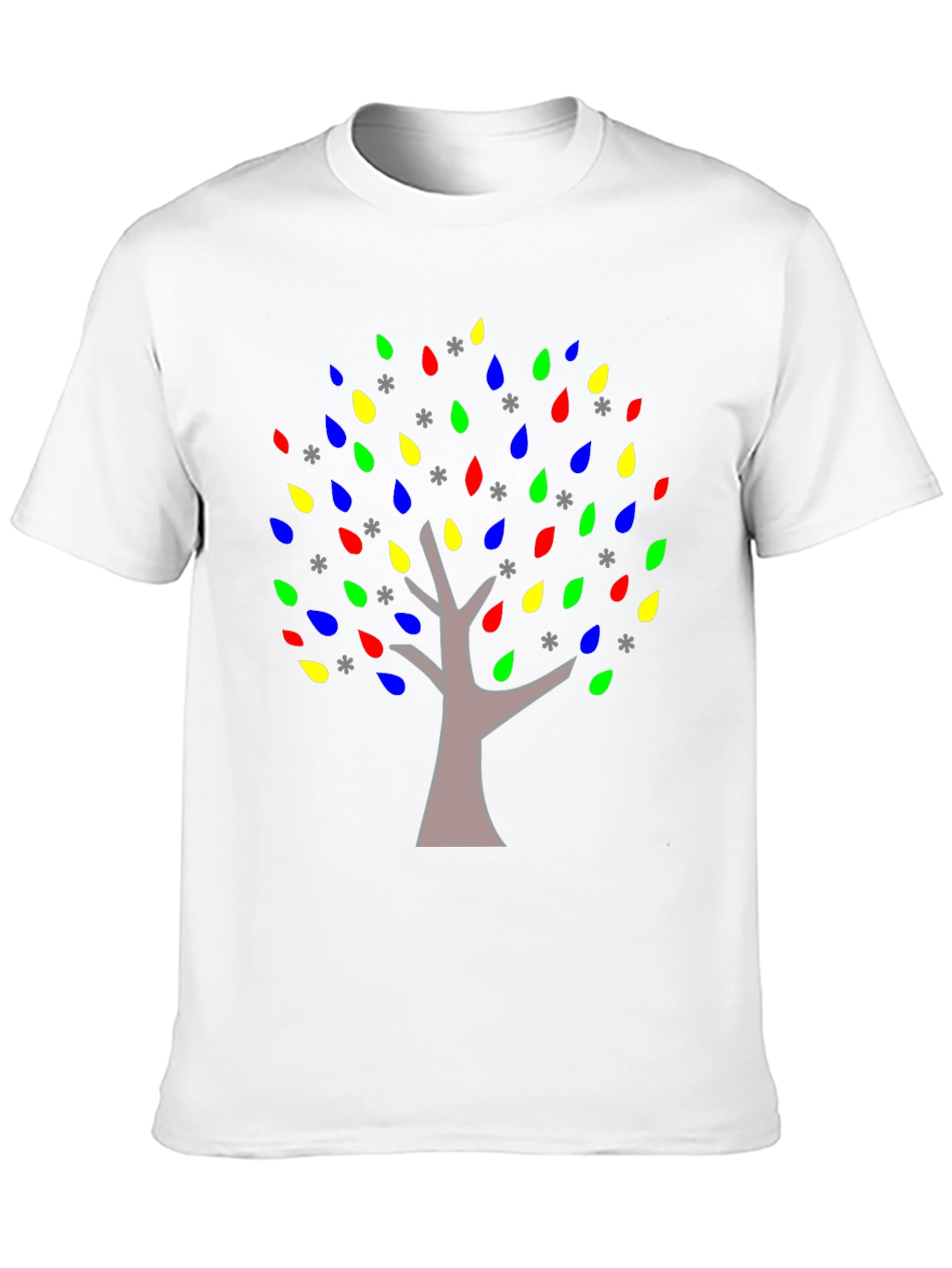 Black Colorful Tree Graphic Black T-Shirt view 10