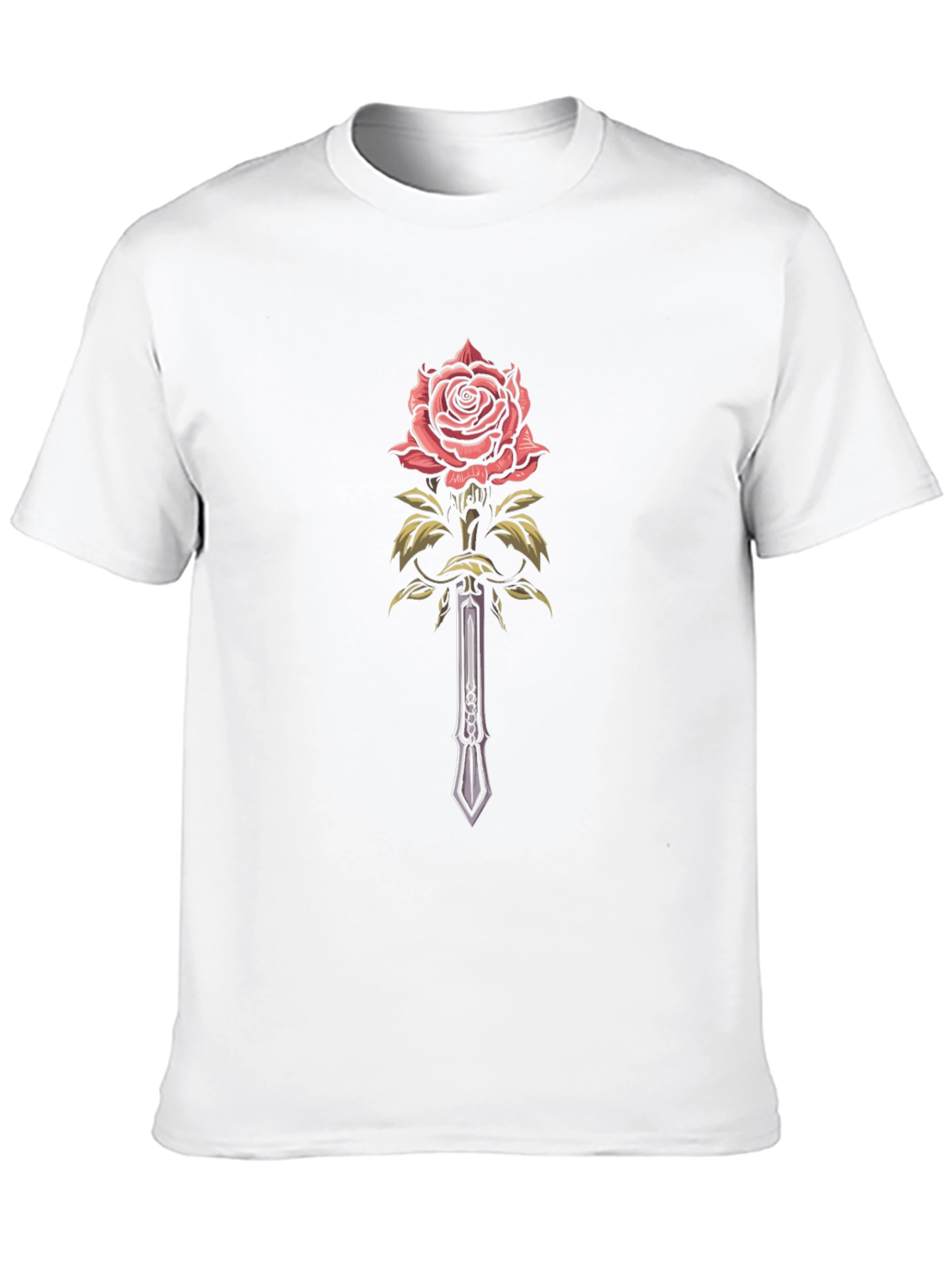 Black Rose & Sword Graphic Black T-Shirt view 10