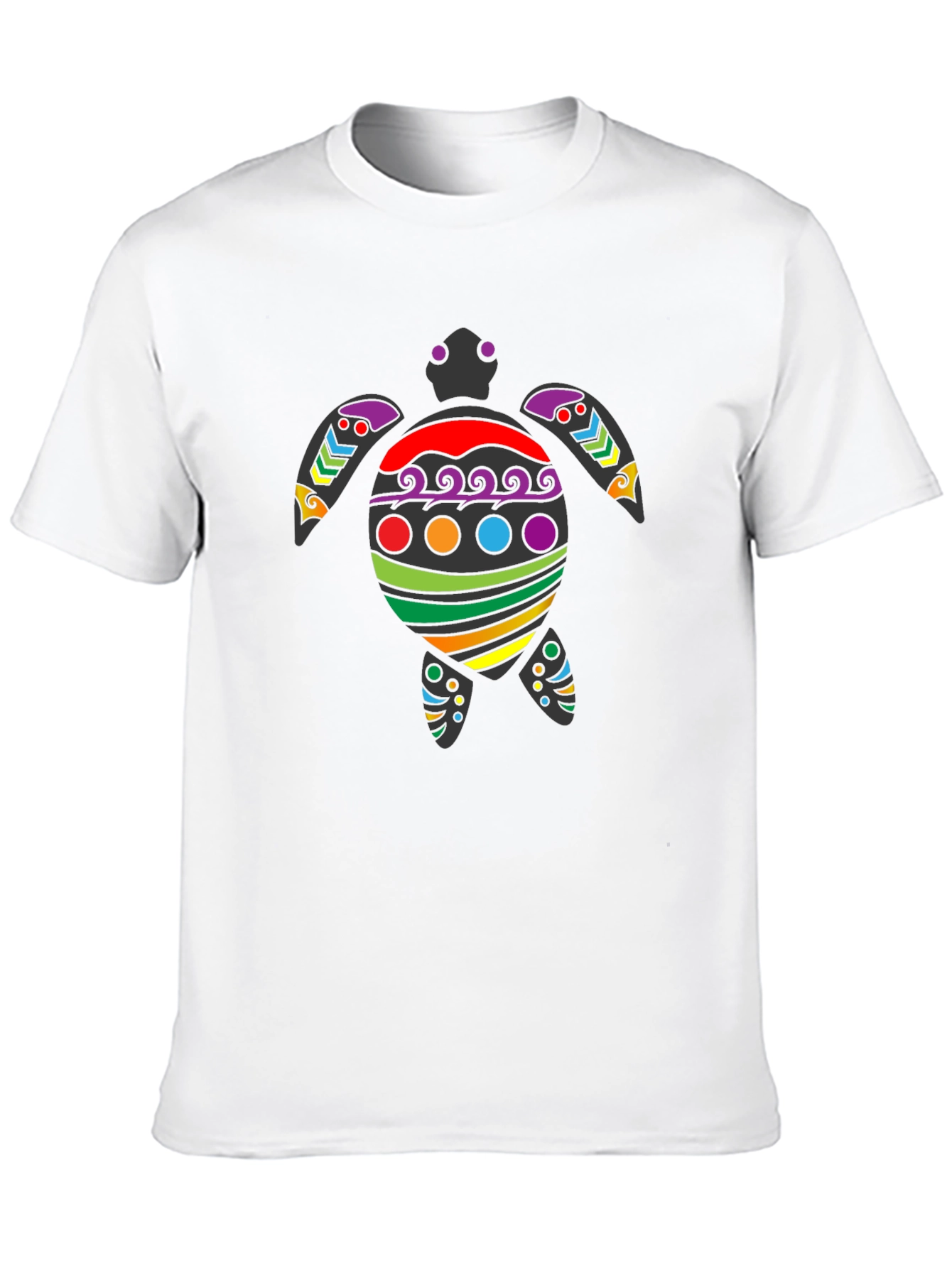 Black Rainbow Turtle Graphic Tee - Black Cotton Blend view 10