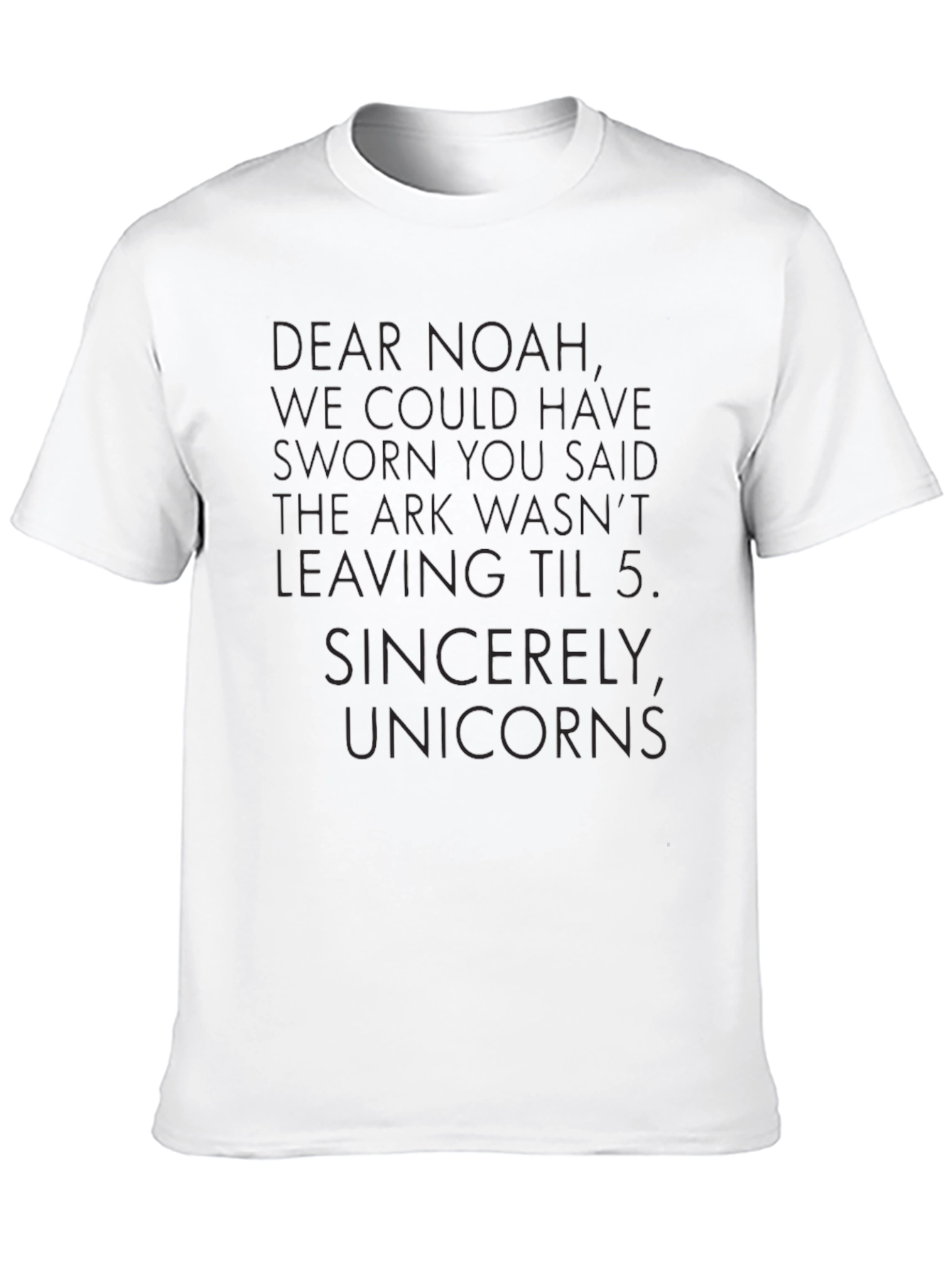 Black Dear Noah Unisex T-Shirt - Unicorns view 10